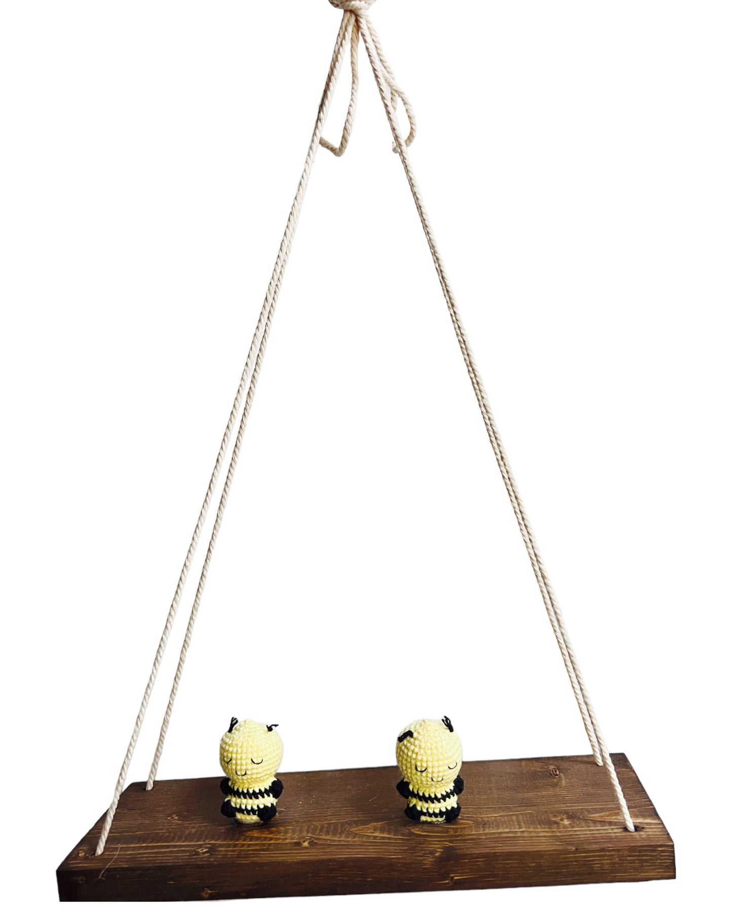 Bees on a swing Hanging Wall Shelf