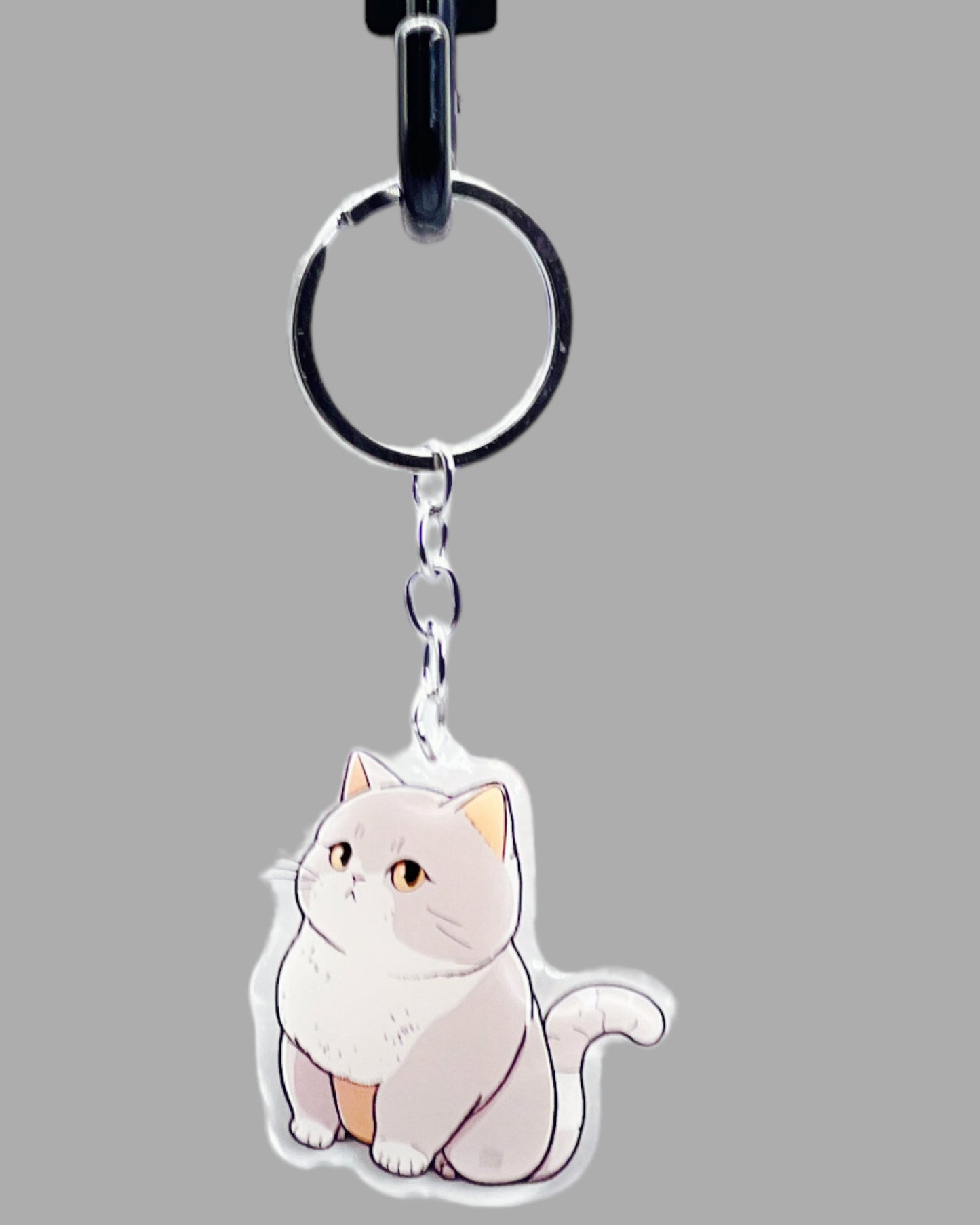 Korat Cat Acrylic keychain, Cute kawaii memorial ornament, pet portrait charm gift backpack fob, dad car décor, first day of school gift