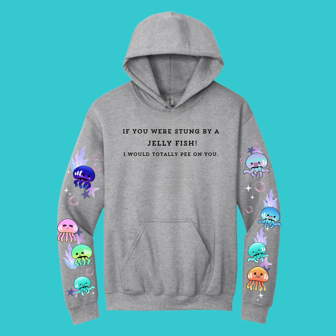 Jellyfish Sweatshirt Unisex Clothing Kawaii Hoodie : Best Friend Gift . Fall Winter Essential . Beach, Ocean, coastal . Mothers Day Gift for her