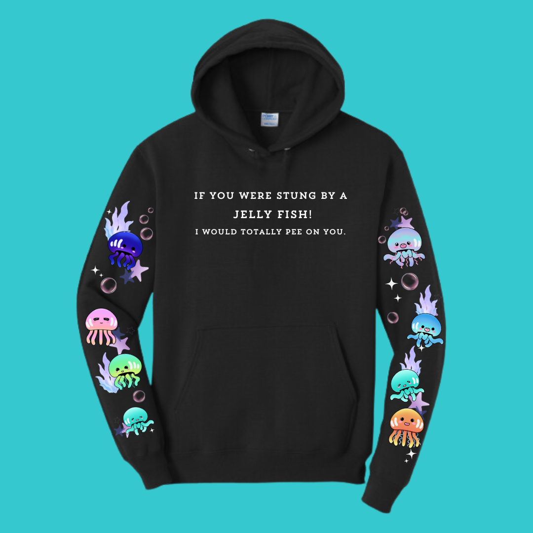Jellyfish Sweatshirt Unisex Clothing Kawaii Hoodie : Best Friend Gift . Fall Winter Essential . Beach, Ocean, coastal . Mothers Day Gift for her