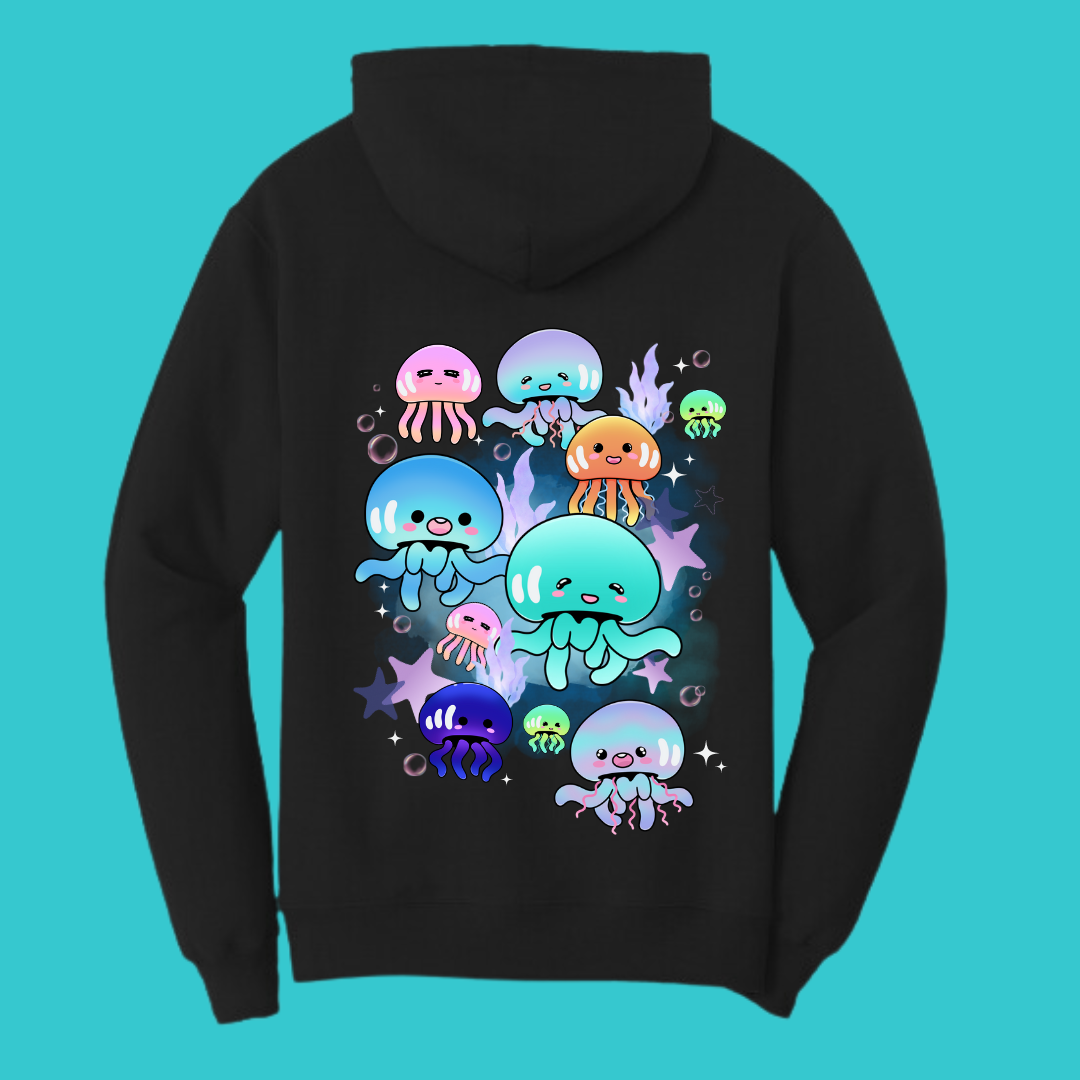 Jellyfish Sweatshirt Unisex Clothing Kawaii Hoodie : Best Friend Gift . Fall Winter Essential . Beach, Ocean, coastal . Mothers Day Gift for her