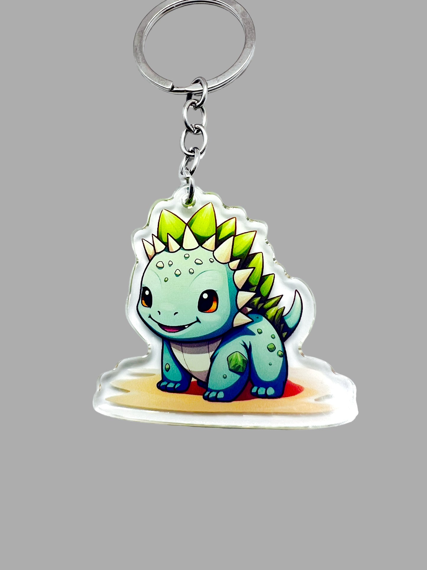 Stegosaurus Dinosaur Kawaii wildlife Acrylic Keychain,