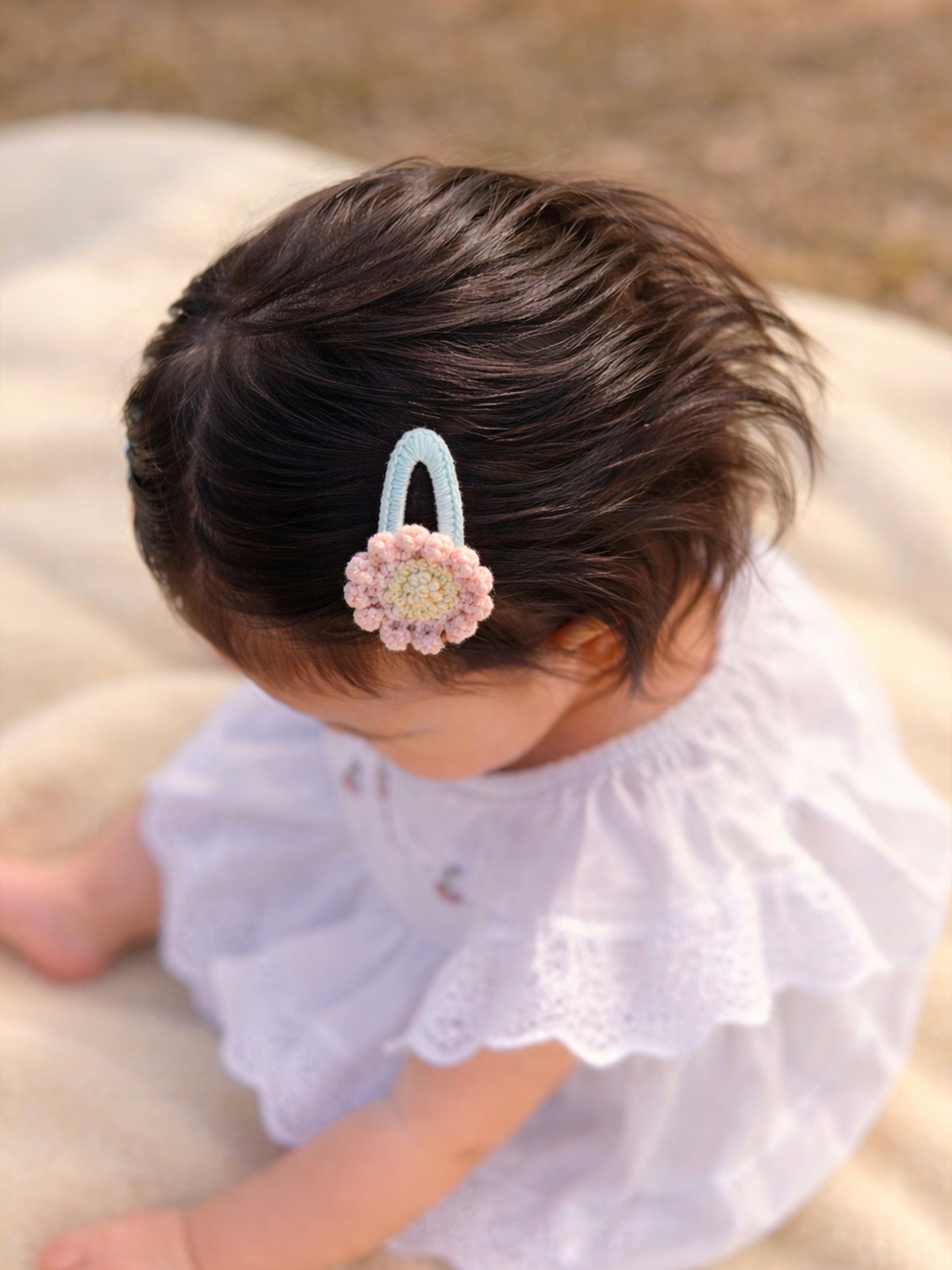 Crochet Trim Snap Hair Clips, Hair barrettes for kids