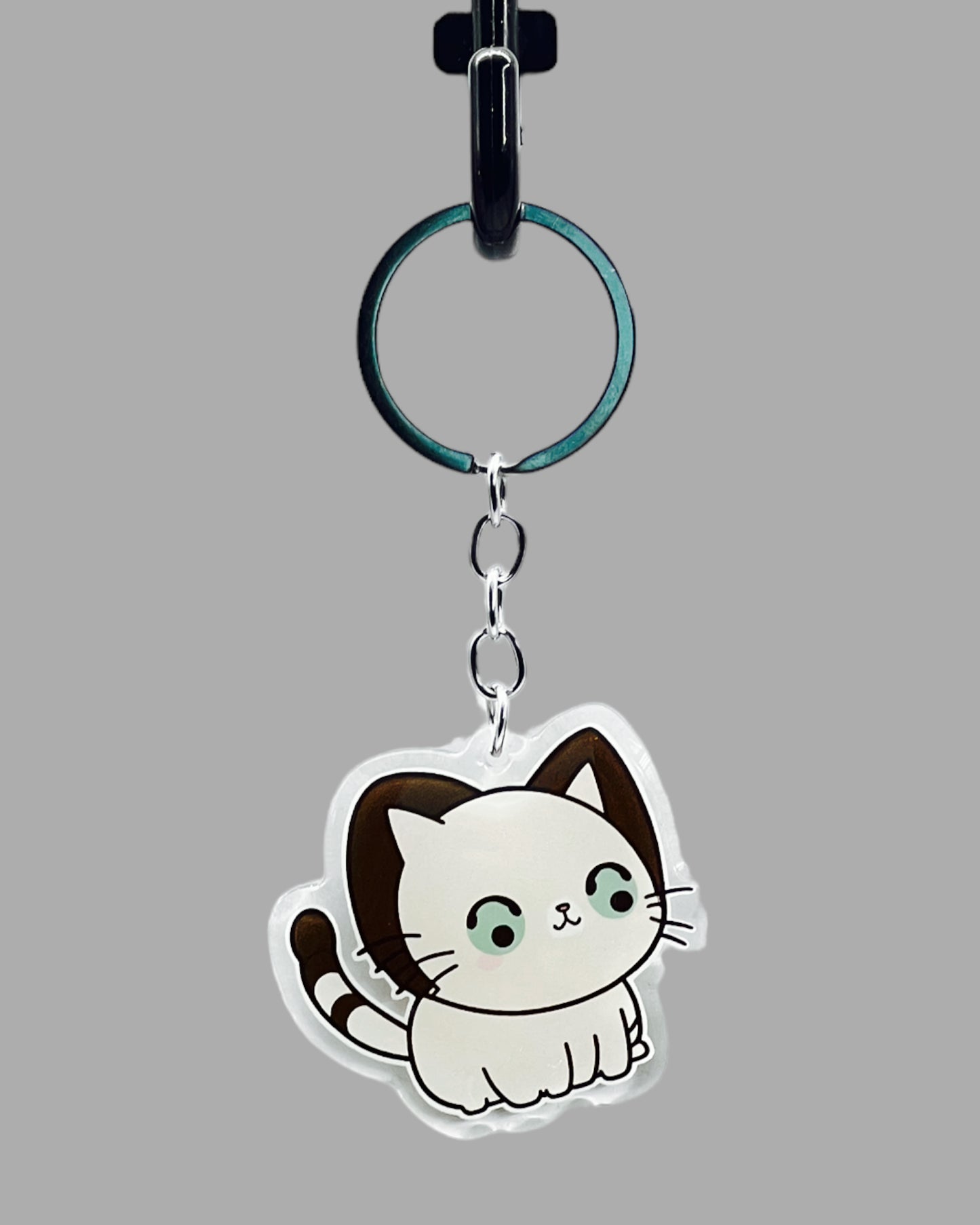 Javanese Cat Acrylic key chain, Cute kawaii memorial ornament, pet portrait charm gift backpack fob, dad car décor, first day of school gift