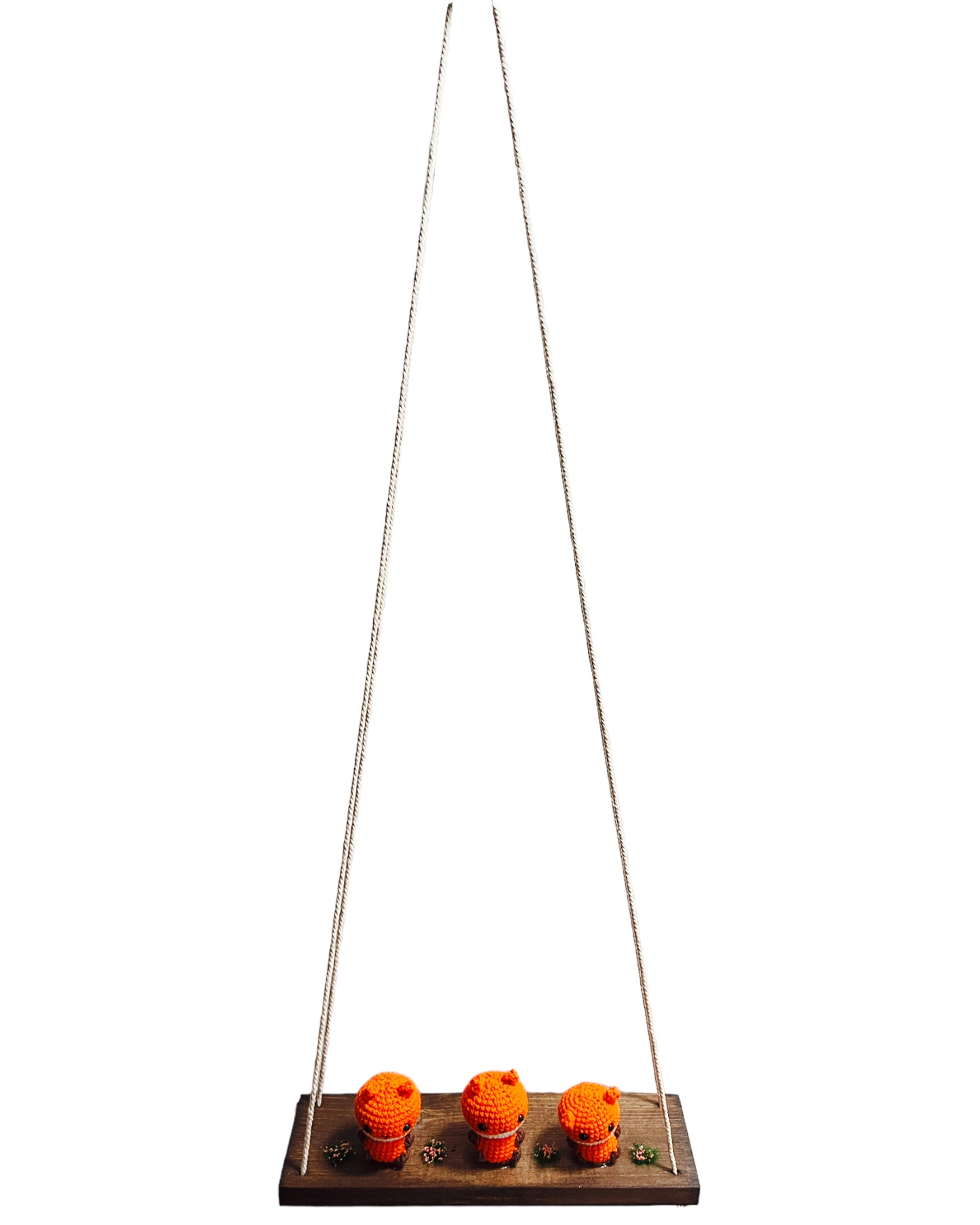 Foxes on a swing Hanging Wall Shelf
