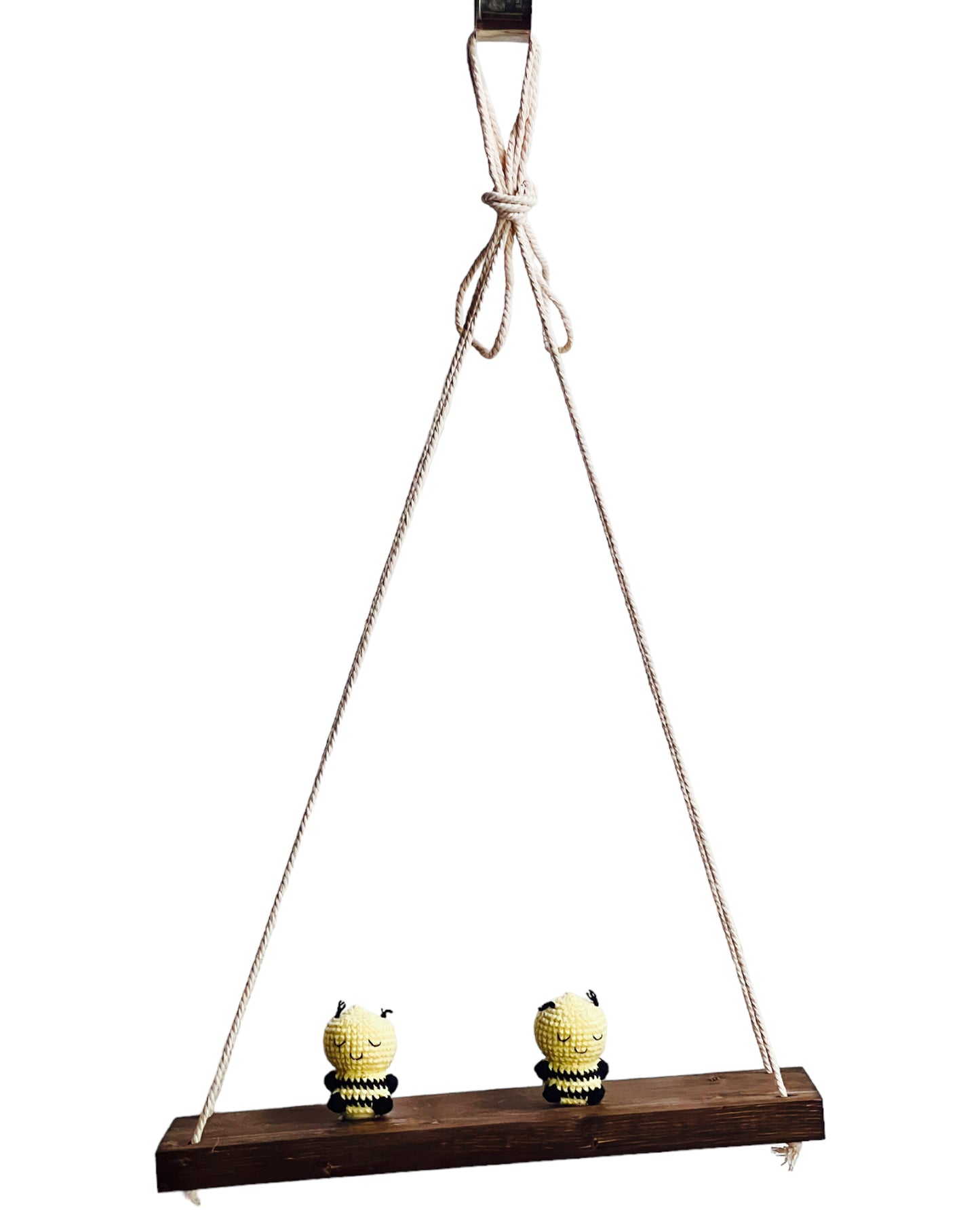 Bees on a swing Hanging Wall Shelf