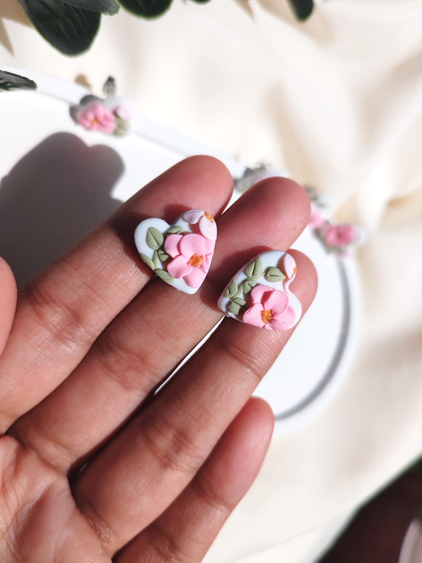 Dainty polymer clay stud earrings cute minimalist girls earrings, birthday gift for best friend, niece or daughter