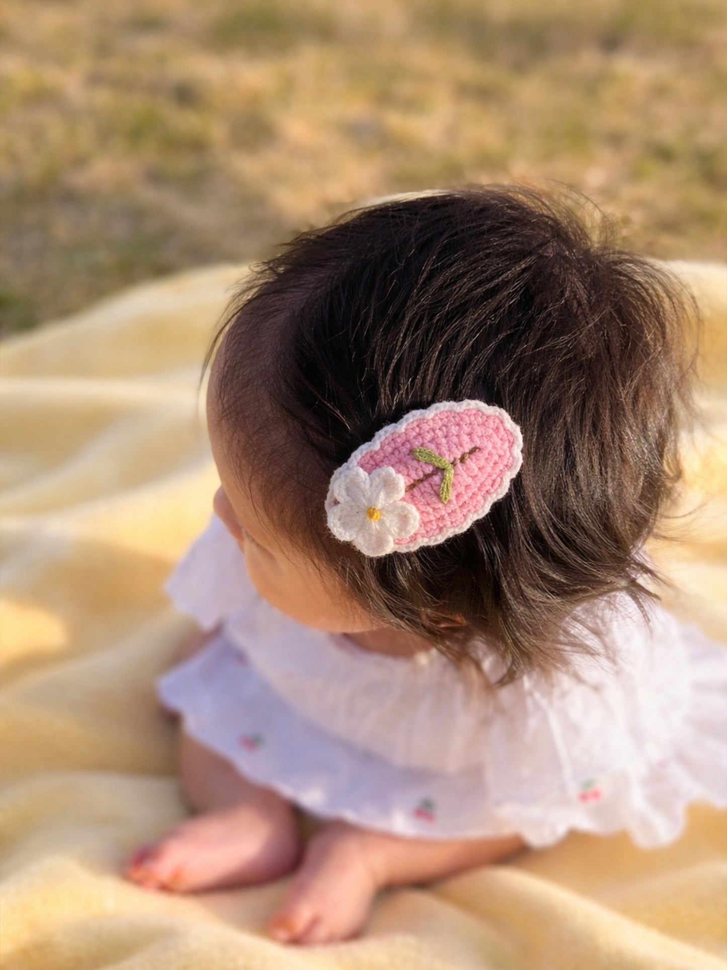 Crochet Trim Snap Hair Clips, Hair barrettes for kids