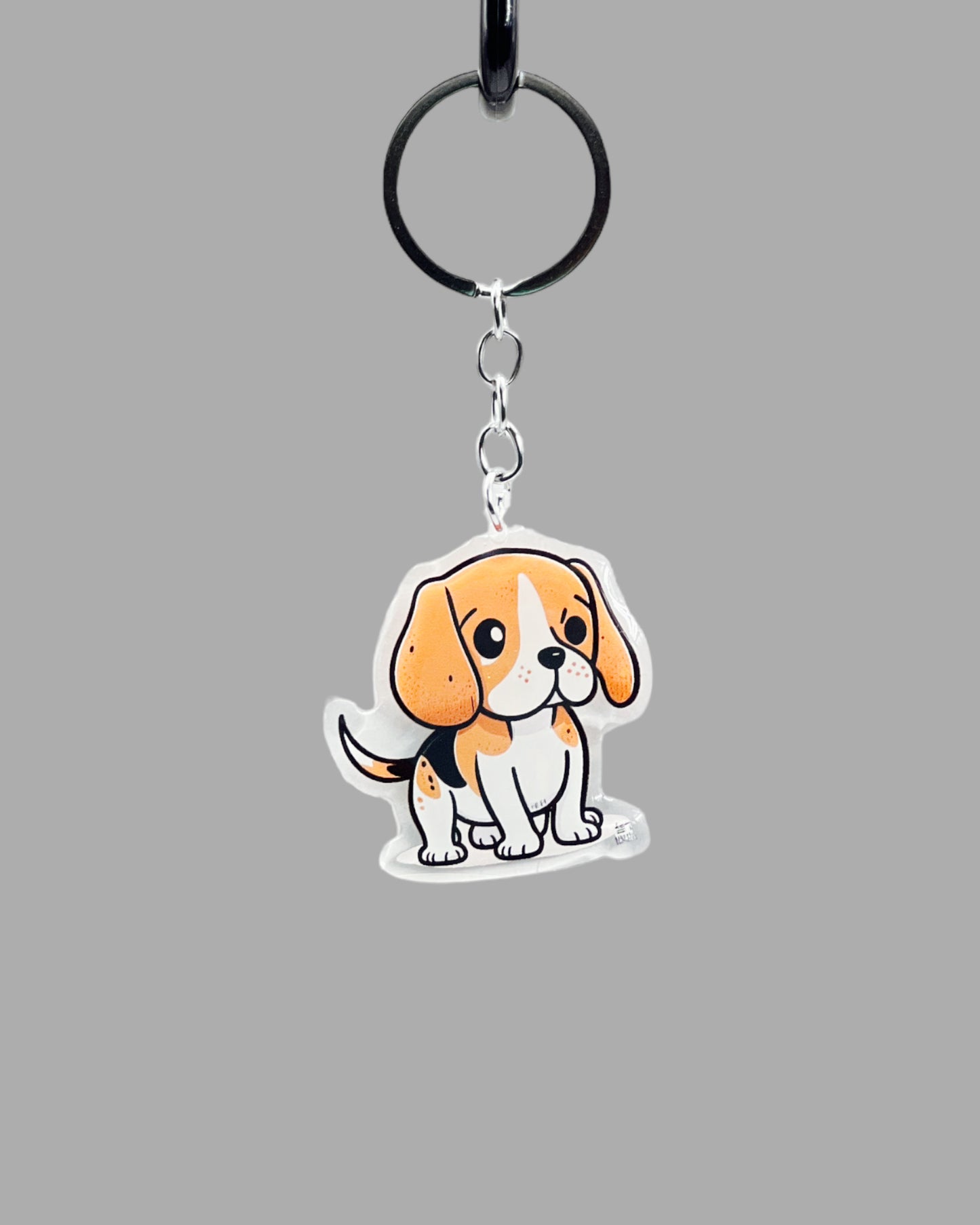 Beagle Dog Acrylic keychain Cute kawaii memorial ornament, pet portrait charm gift backpack photo fob, dad car décor, first day of school