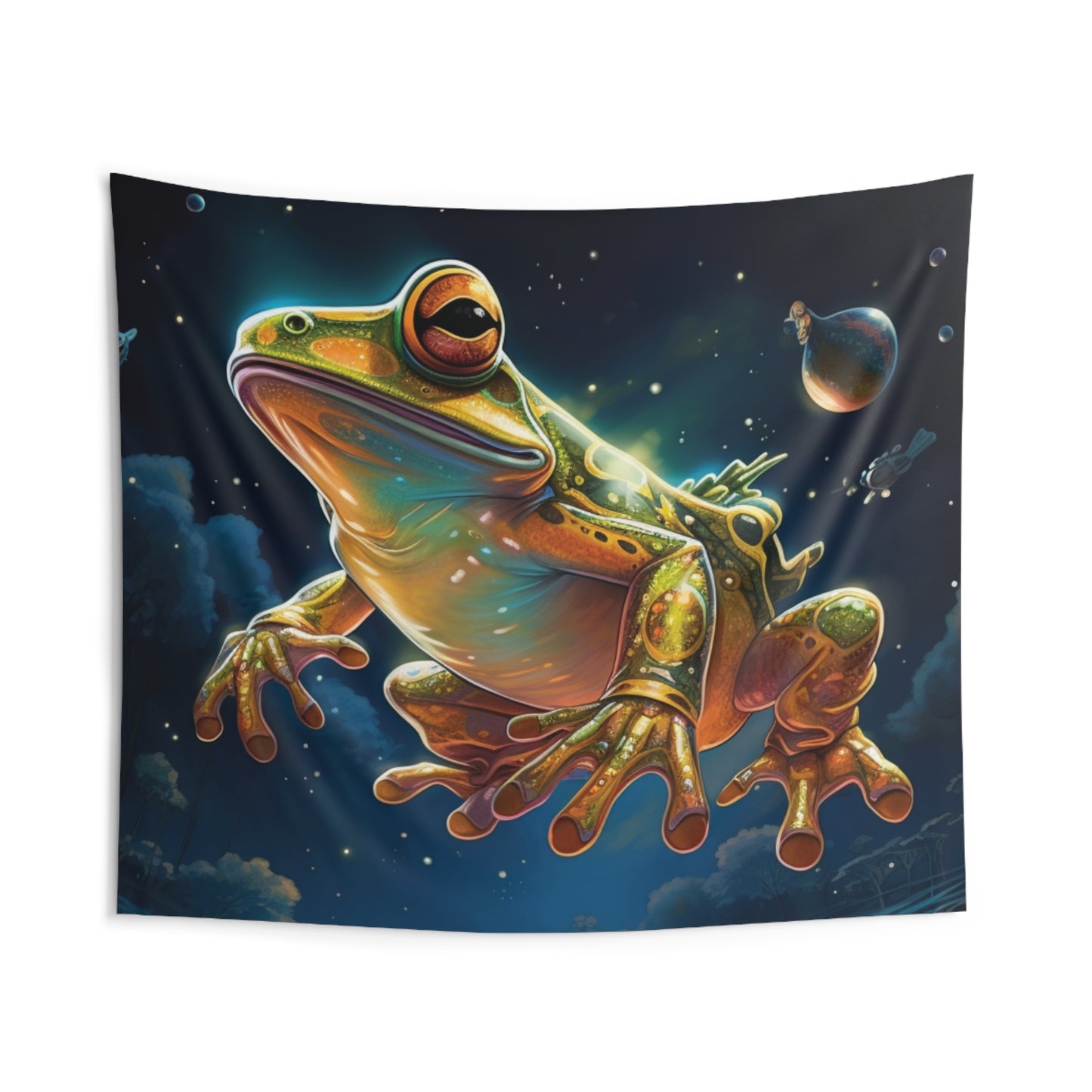 Frog Tapestry Contemporary Home Decor . Galaxy Wall Hanging Art for Baby Nursery, Dorm room, Coastal Home . Housewarming Gift