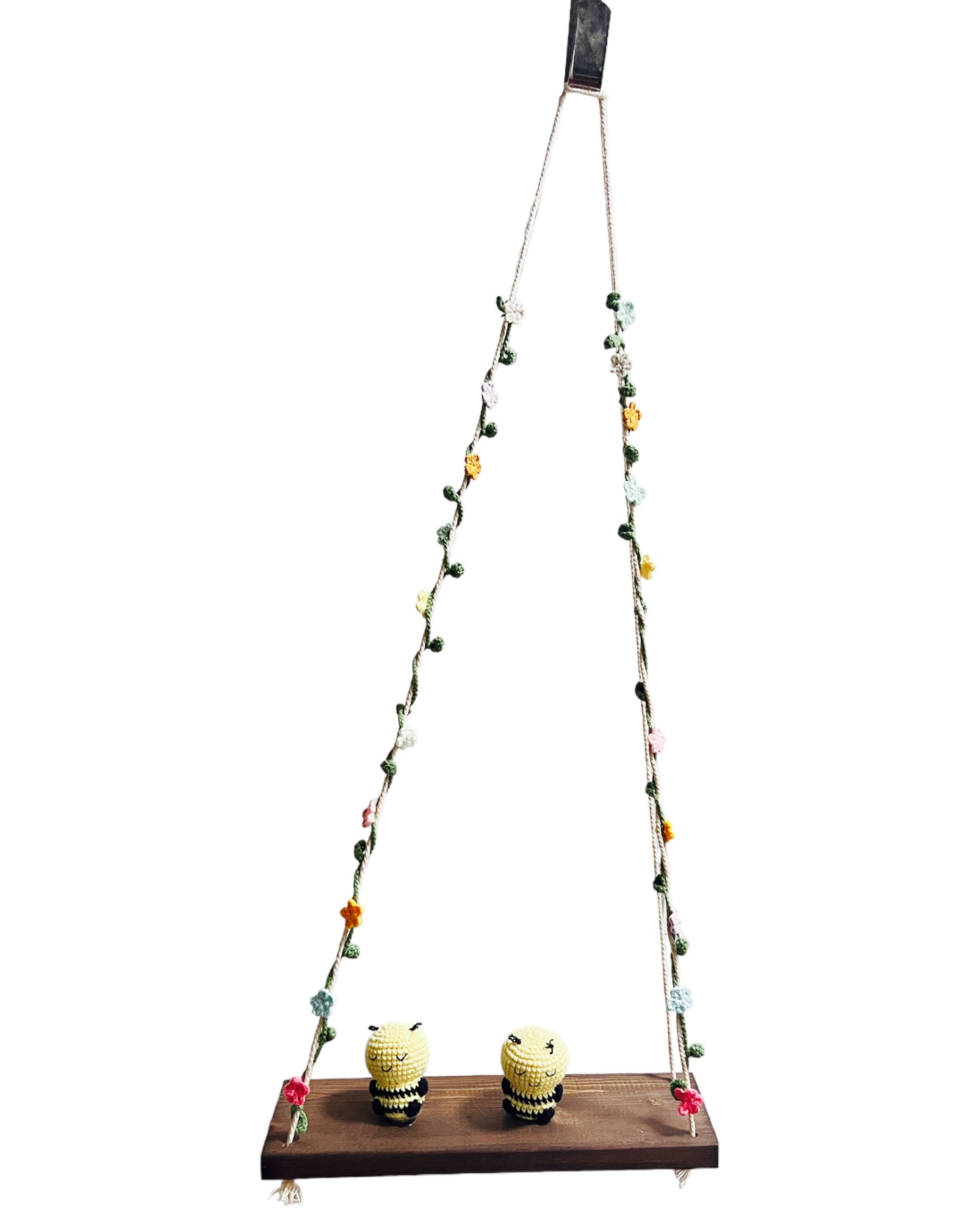 Bees on a swing Hanging Wall Shelf