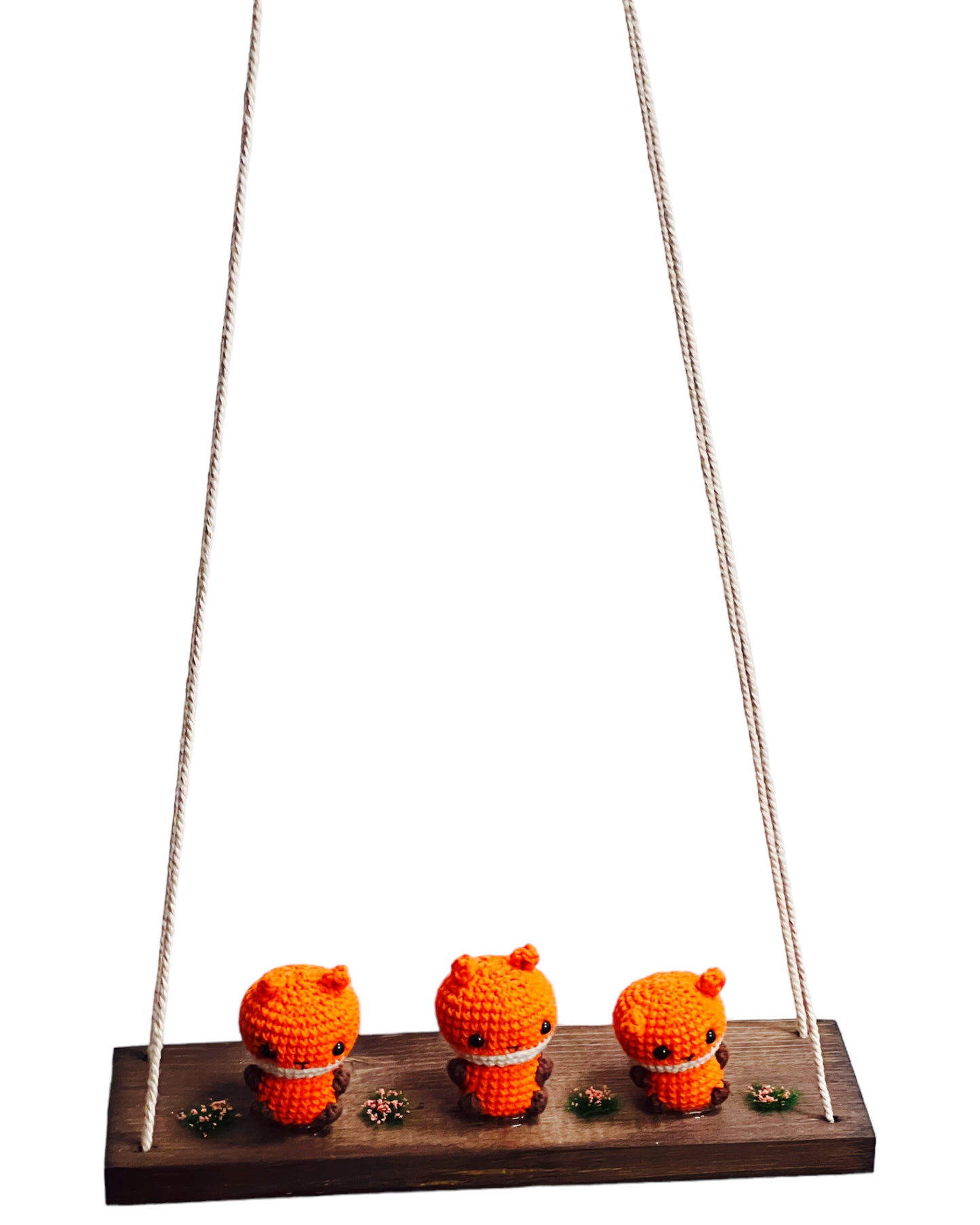 Foxes on a swing Hanging Wall Shelf