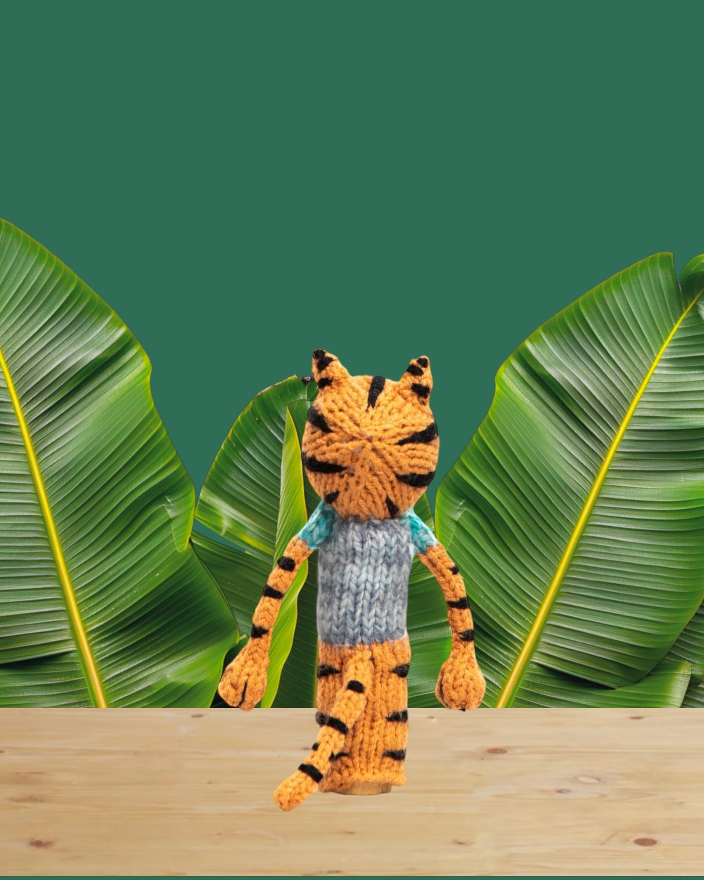 Tiger crochet finger puppet Old MacDonald's Safari Animal - Kid Stocking Stuffer, Woodland Forest Friends, Nursery Rhyme Amigurumi Set