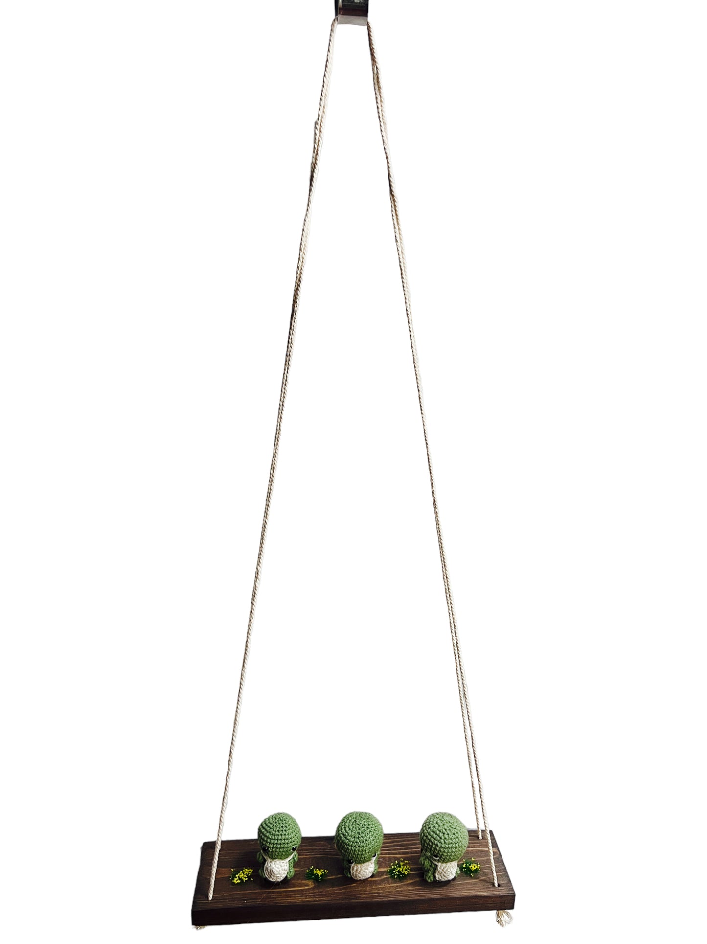 Turtles on a swing Hanging Wall Shelf