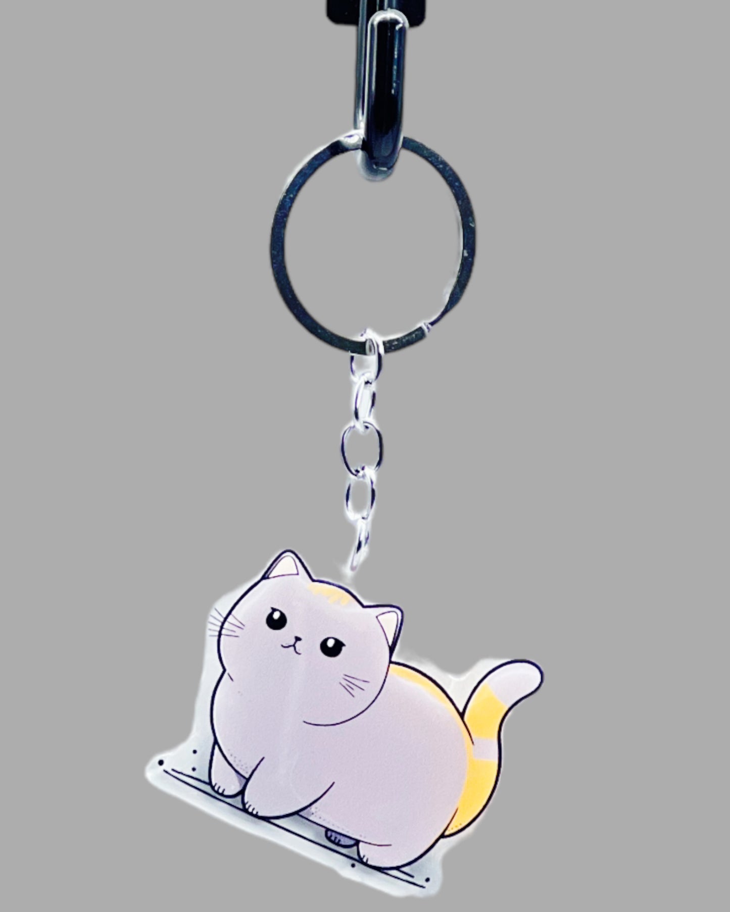 Chartreux Cat Acrylic keychain, Cute kawaii memorial ornament, pet portrait charm gift backpack fob, dad car décor, first day of school gift