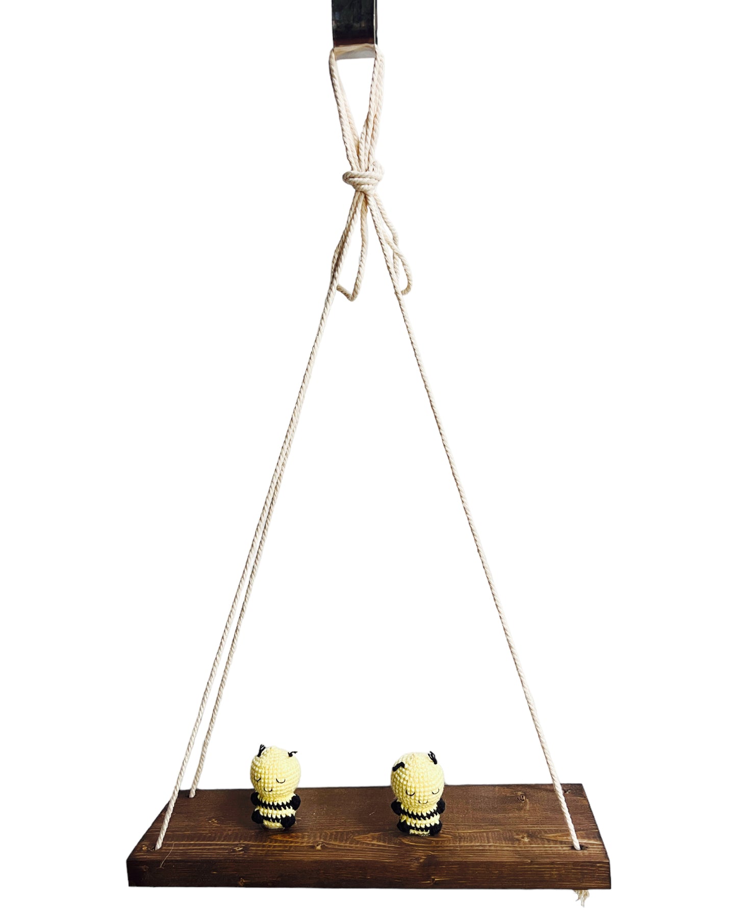 Bees on a swing Hanging Wall Shelf