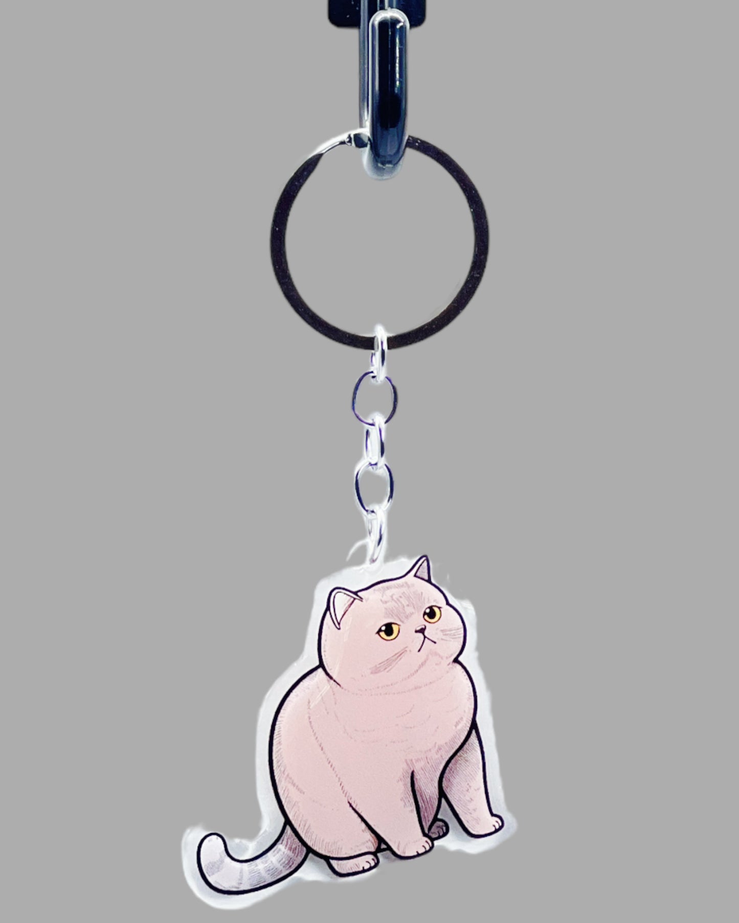 Korat Cat Acrylic key chain, Cute kawaii memorial ornament, pet portrait charm gift backpack fob, dad car décor, first day of school gift