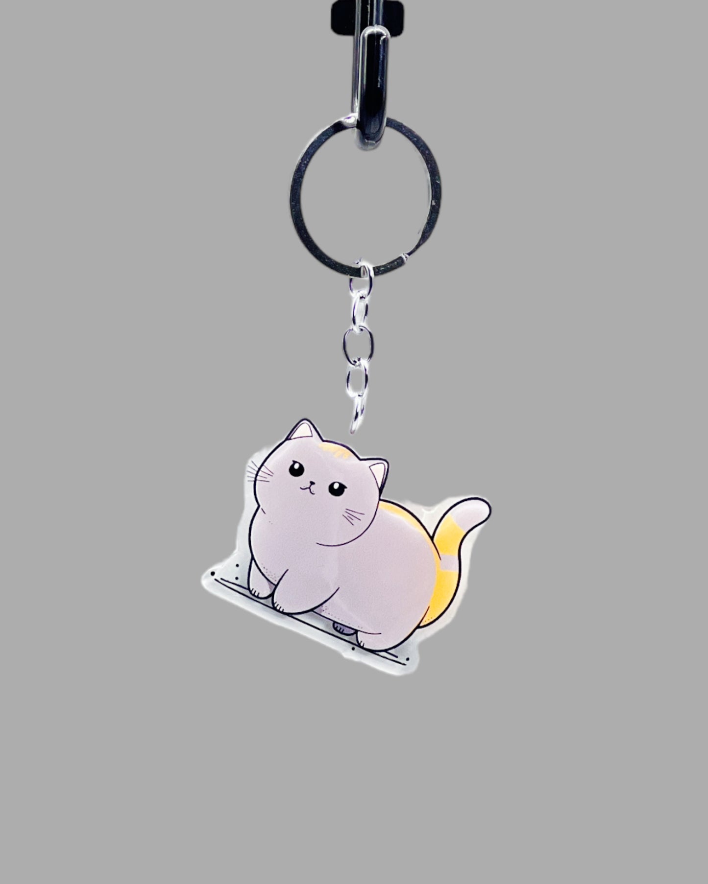 Chartreux Cat Acrylic keychain, Cute kawaii memorial ornament, pet portrait charm gift backpack fob, dad car décor, first day of school gift