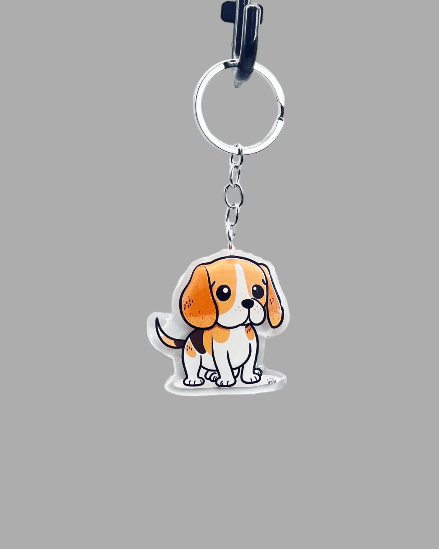 Beagle Dog Acrylic keychain Cute kawaii memorial ornament, pet portrait charm gift backpack photo fob, dad car décor, first day of school