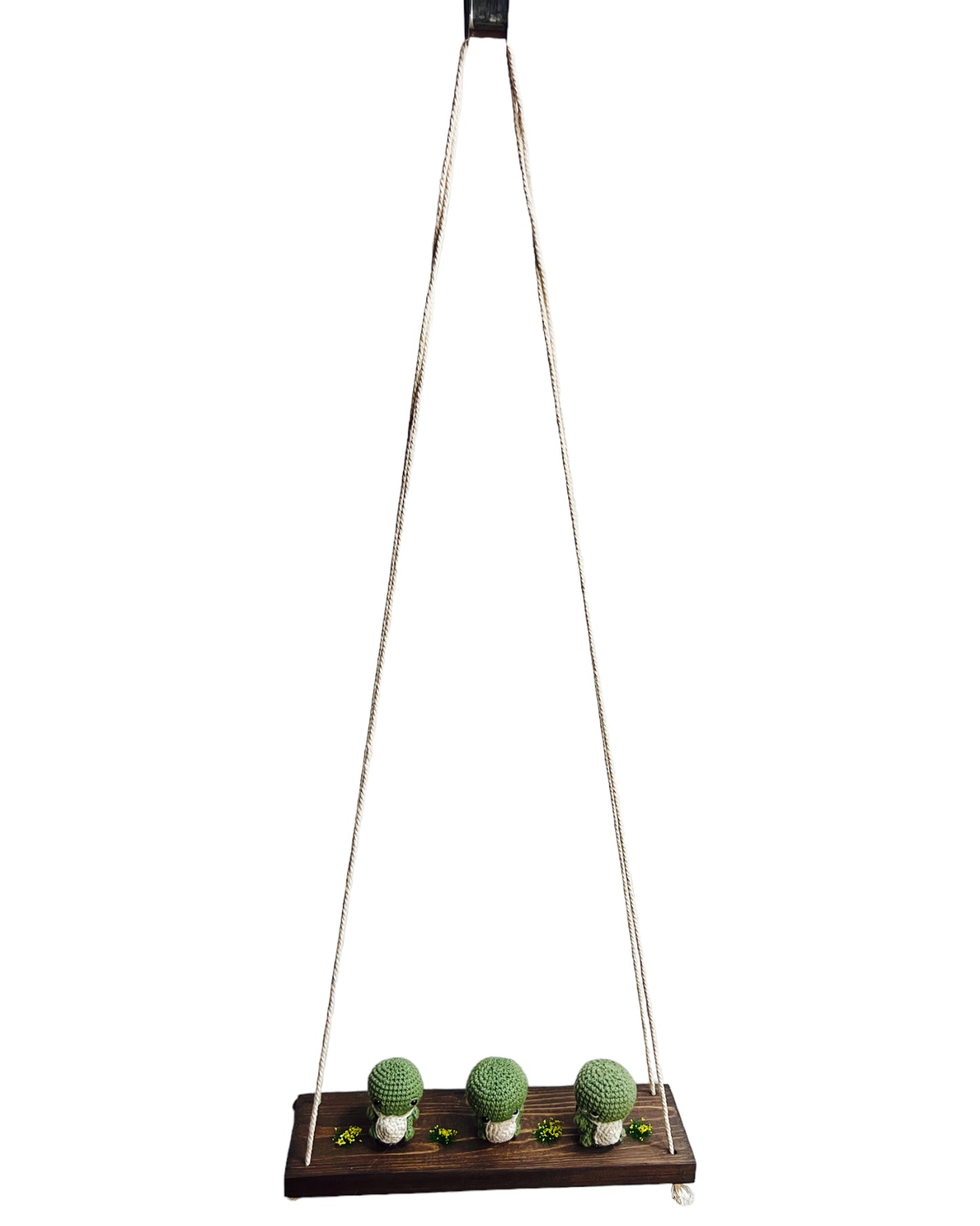 Turtles on a swing Hanging Wall Shelf