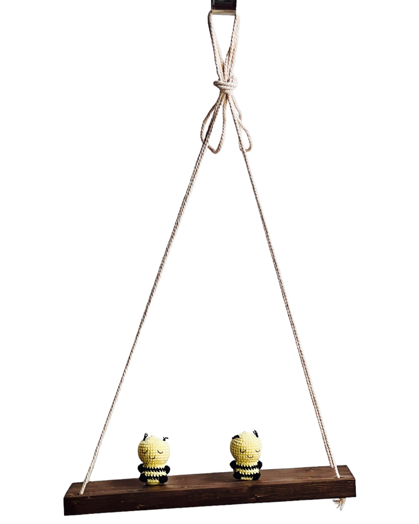 Bees on a swing Hanging Wall Shelf