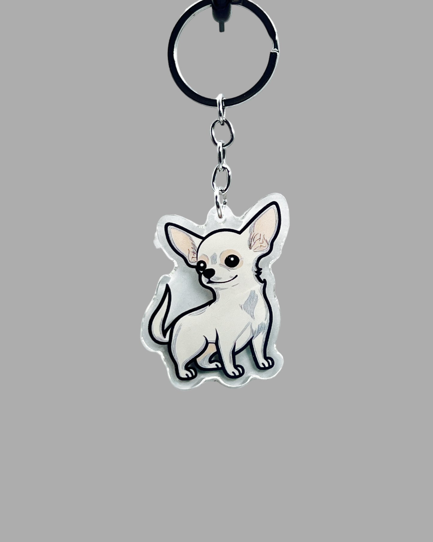 Chihuahua Acrylic Keychain Cute kawaii memorial ornament, pet portrait charm gift backpack fob, dad car décor, dog mom