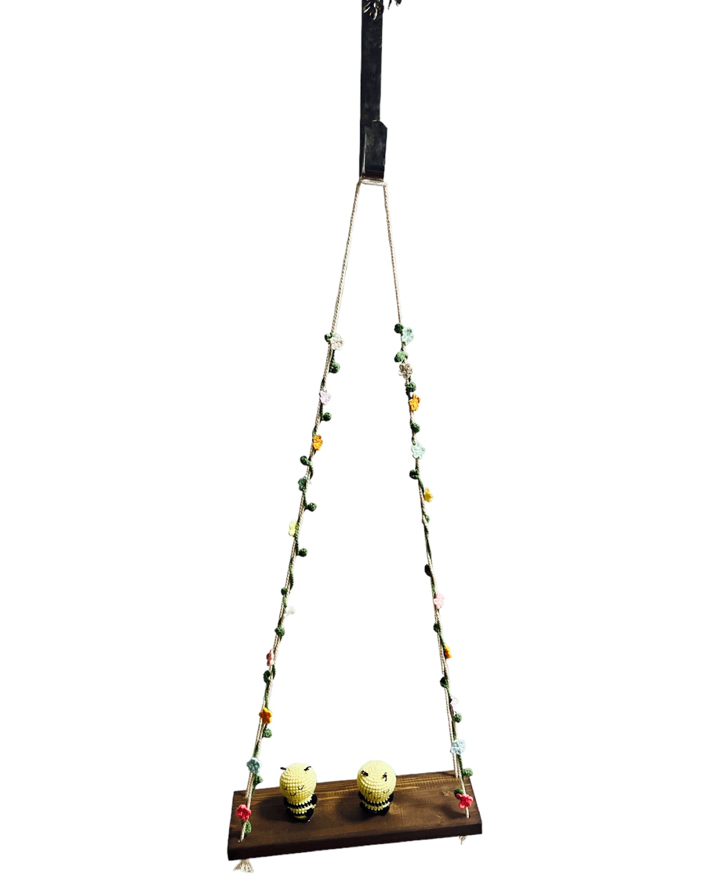 Bees on a swing Hanging Wall Shelf
