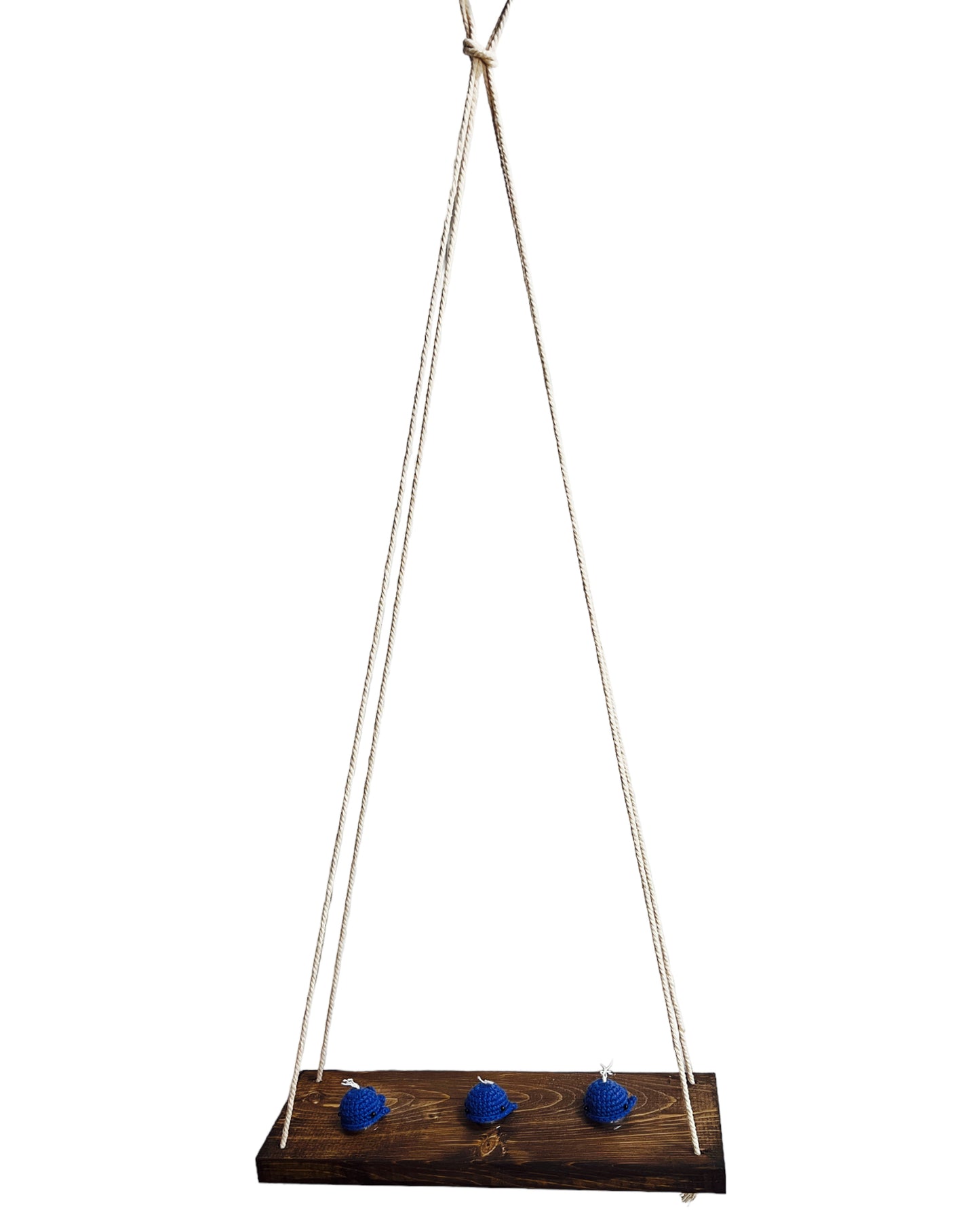 Whales on a swing Hanging Wall Shelf