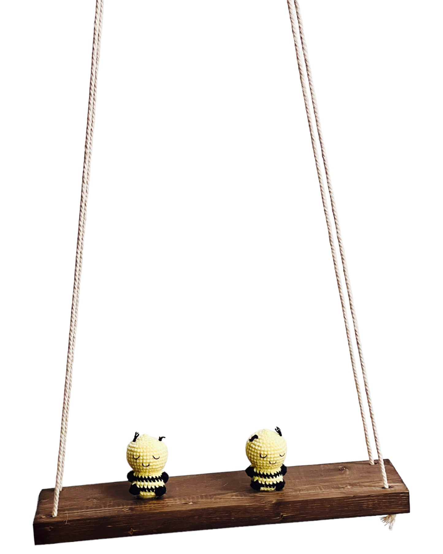 Bees on a swing Hanging Wall Shelf