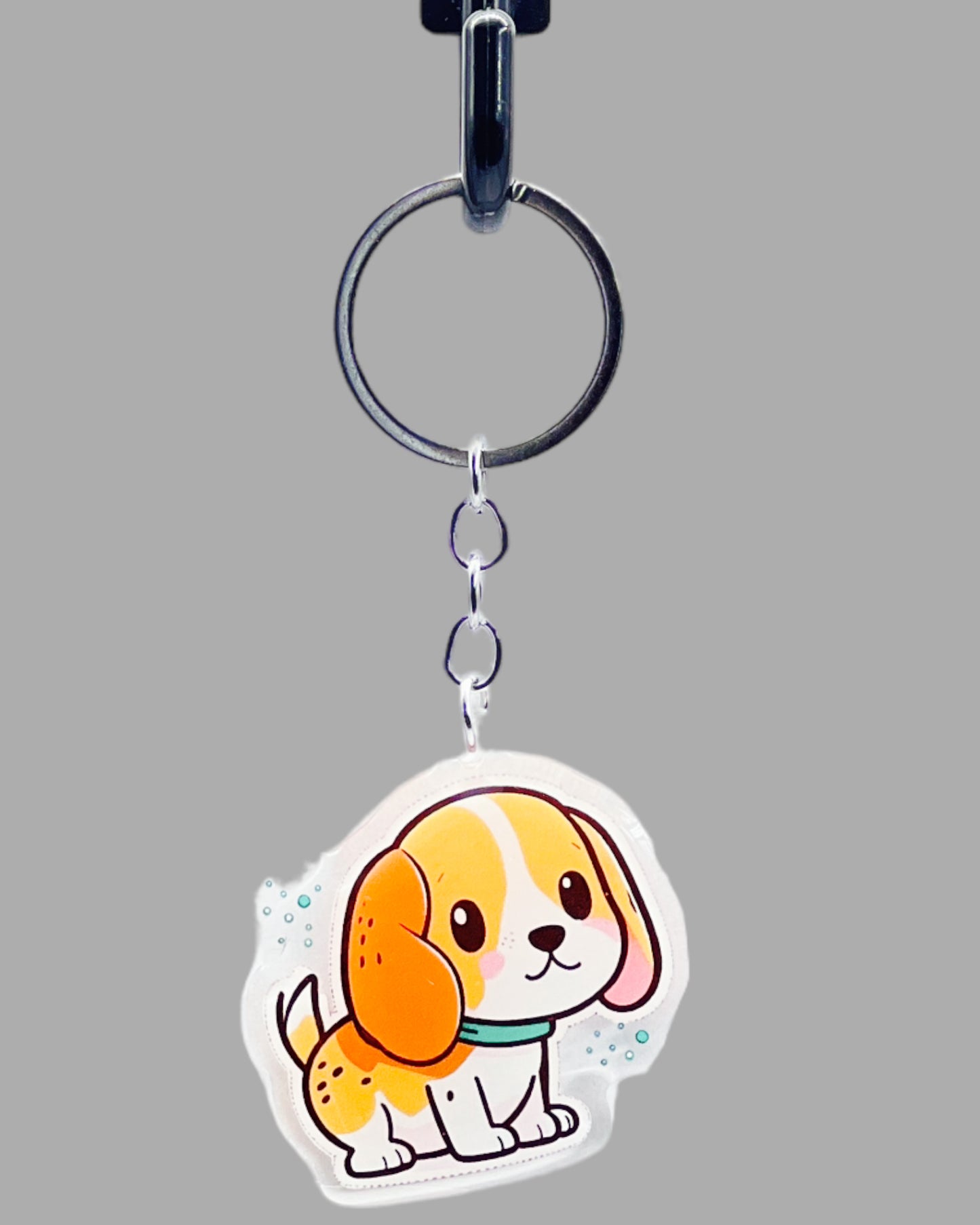 Beagle Dog Acrylic keychain Cute kawaii memorial ornament, pet portrait charm gift backpack photo fob, dad car décor, first day of school