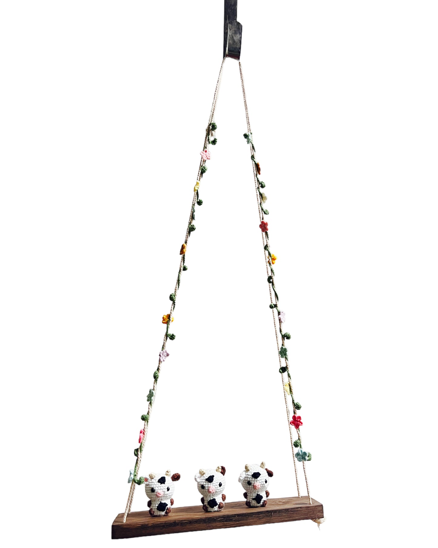 Cows on a swing Hanging Wall Shelf