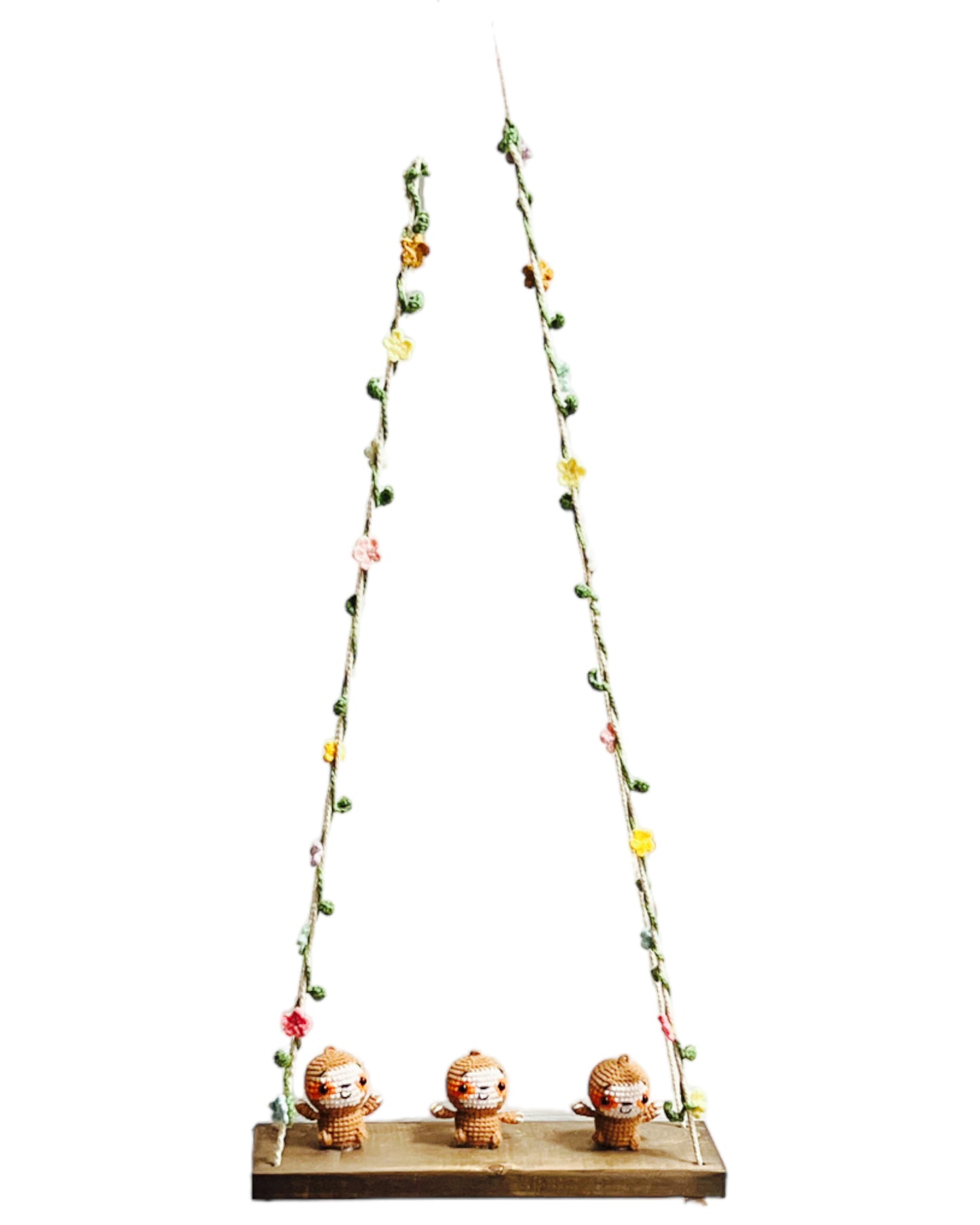 Sloths on a swing Hanging Wall Shelf