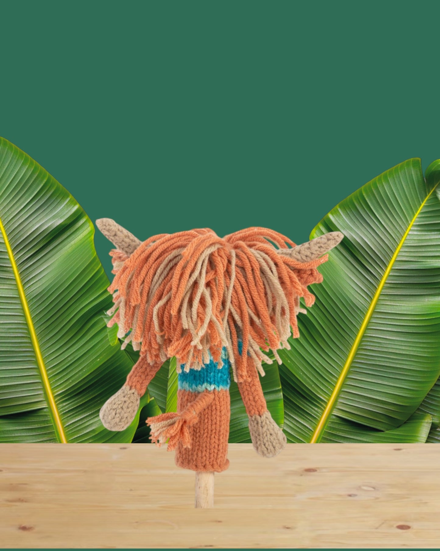 Highland cow crochet finger puppet Old MacDonald's Safari Animal - Kid Stocking Stuffer, Woodland Forest Friends, Nursery Rhyme Amigurumi Set