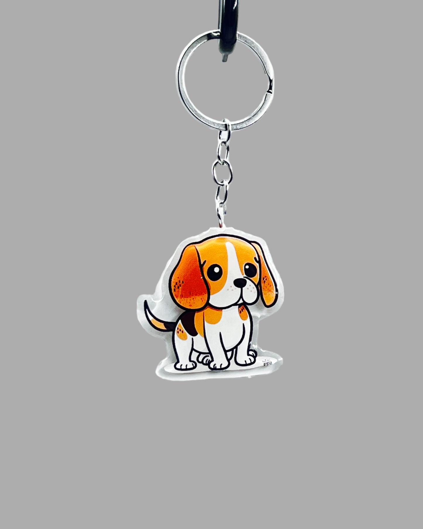Beagle Dog Acrylic keychain Cute kawaii memorial ornament, pet portrait charm gift backpack photo fob, dad car décor, first day of school