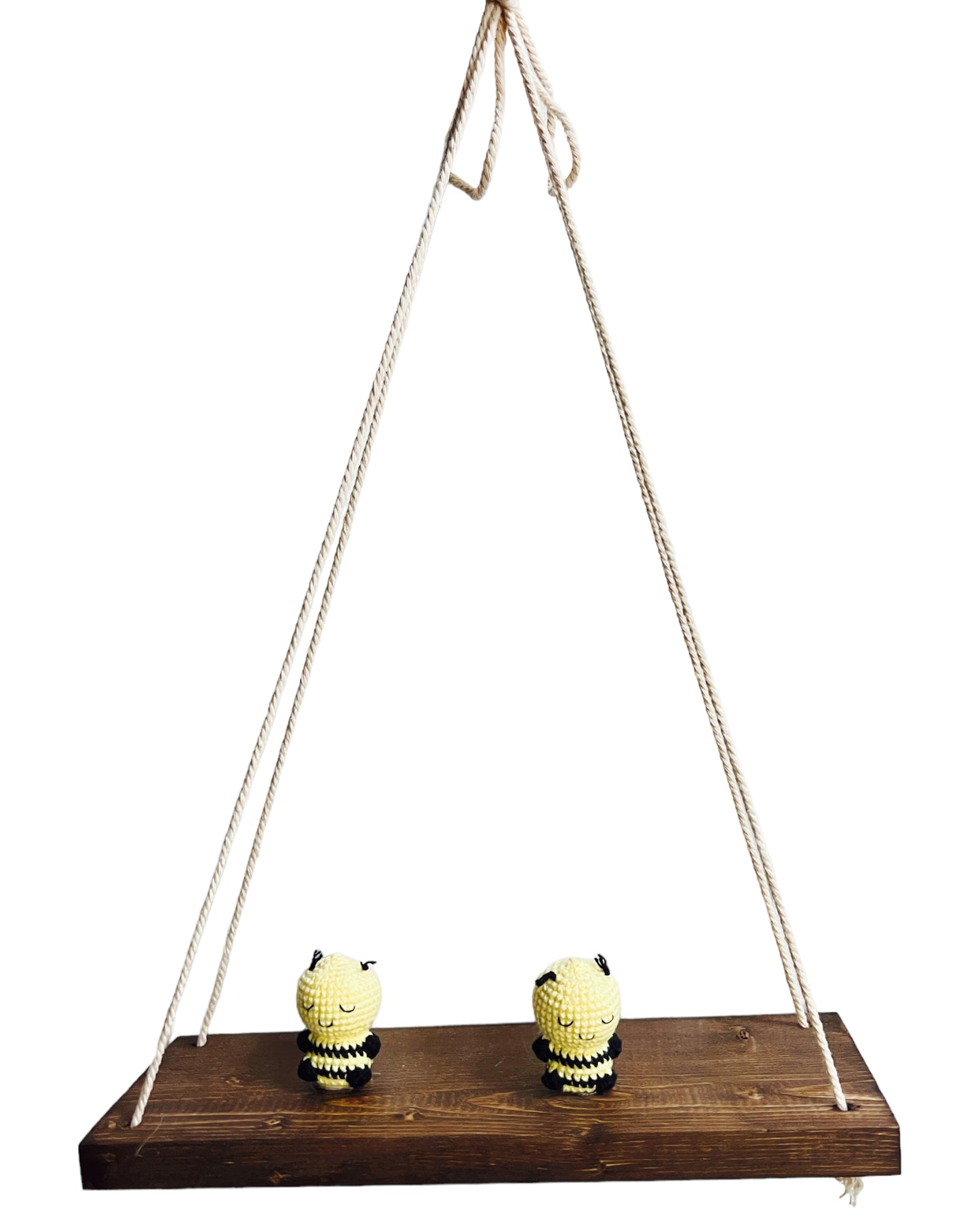 Bees on a swing Hanging Wall Shelf