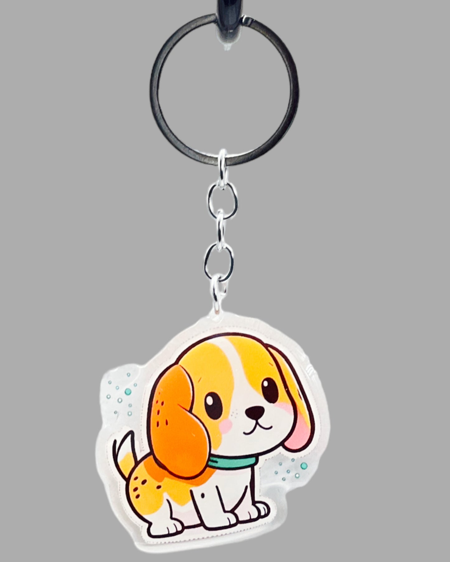 Beagle Dog Acrylic keychain Cute kawaii memorial ornament, pet portrait charm gift backpack photo fob, dad car décor, first day of school
