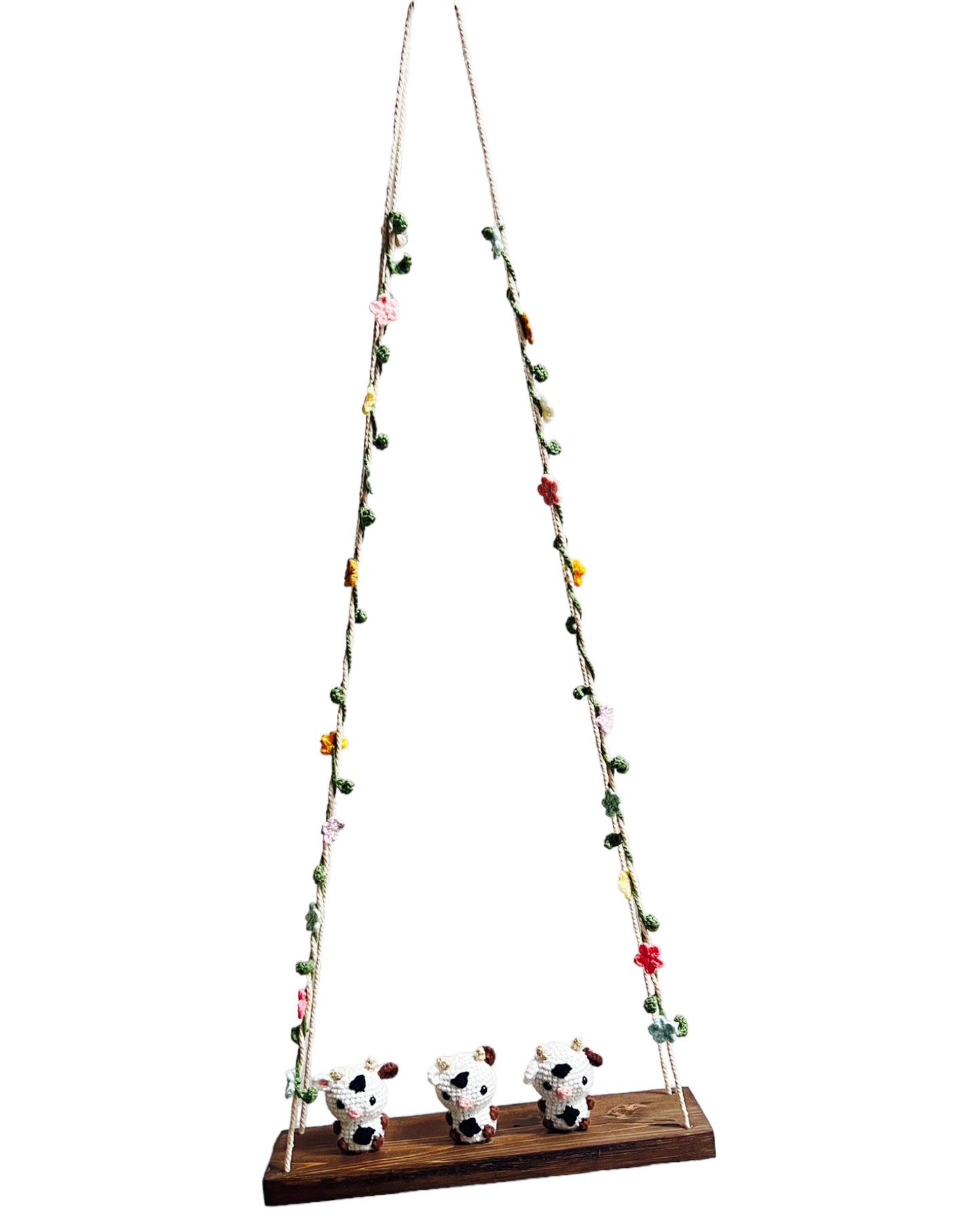 Cows on a swing Hanging Wall Shelf