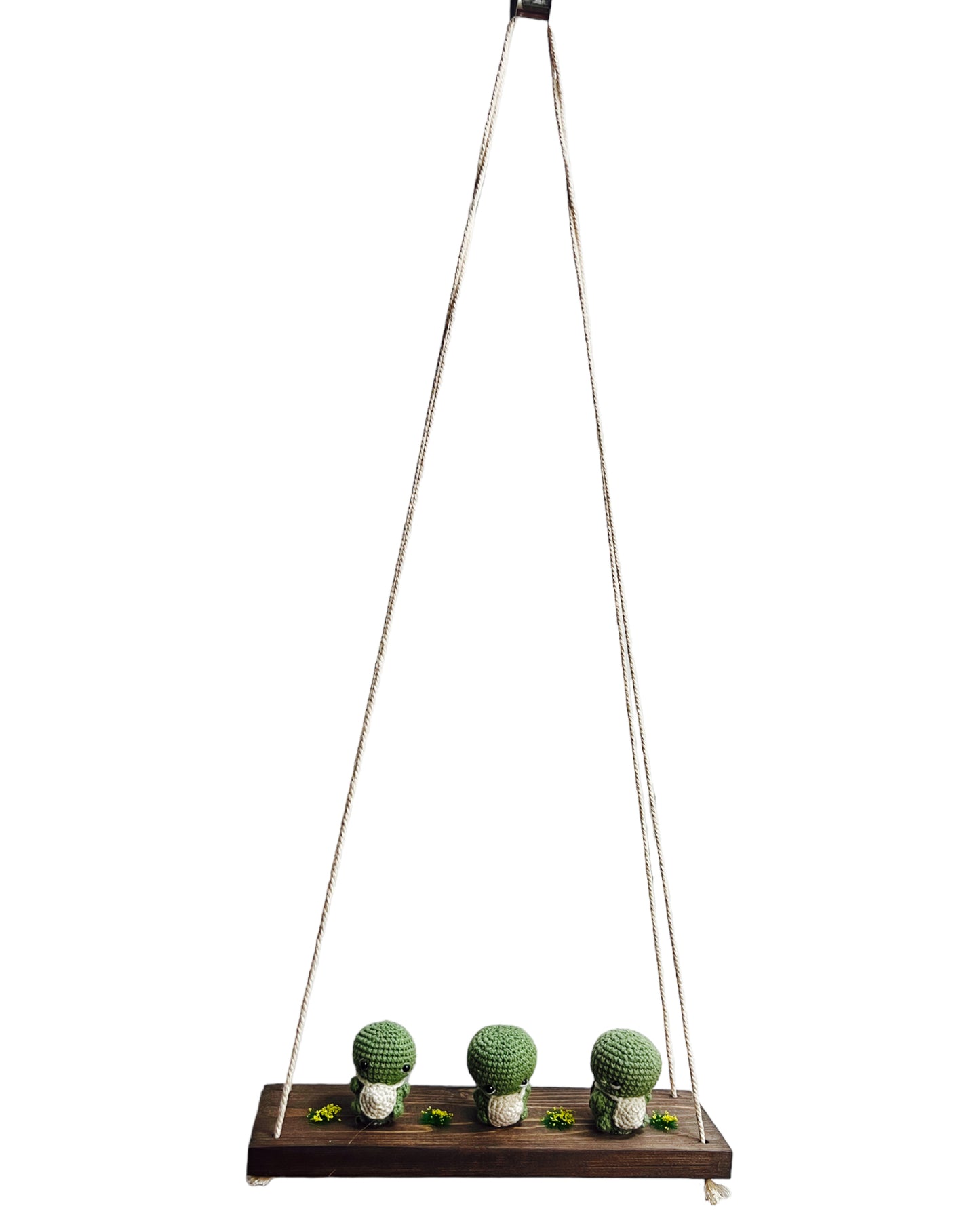 Turtles on a swing Hanging Wall Shelf