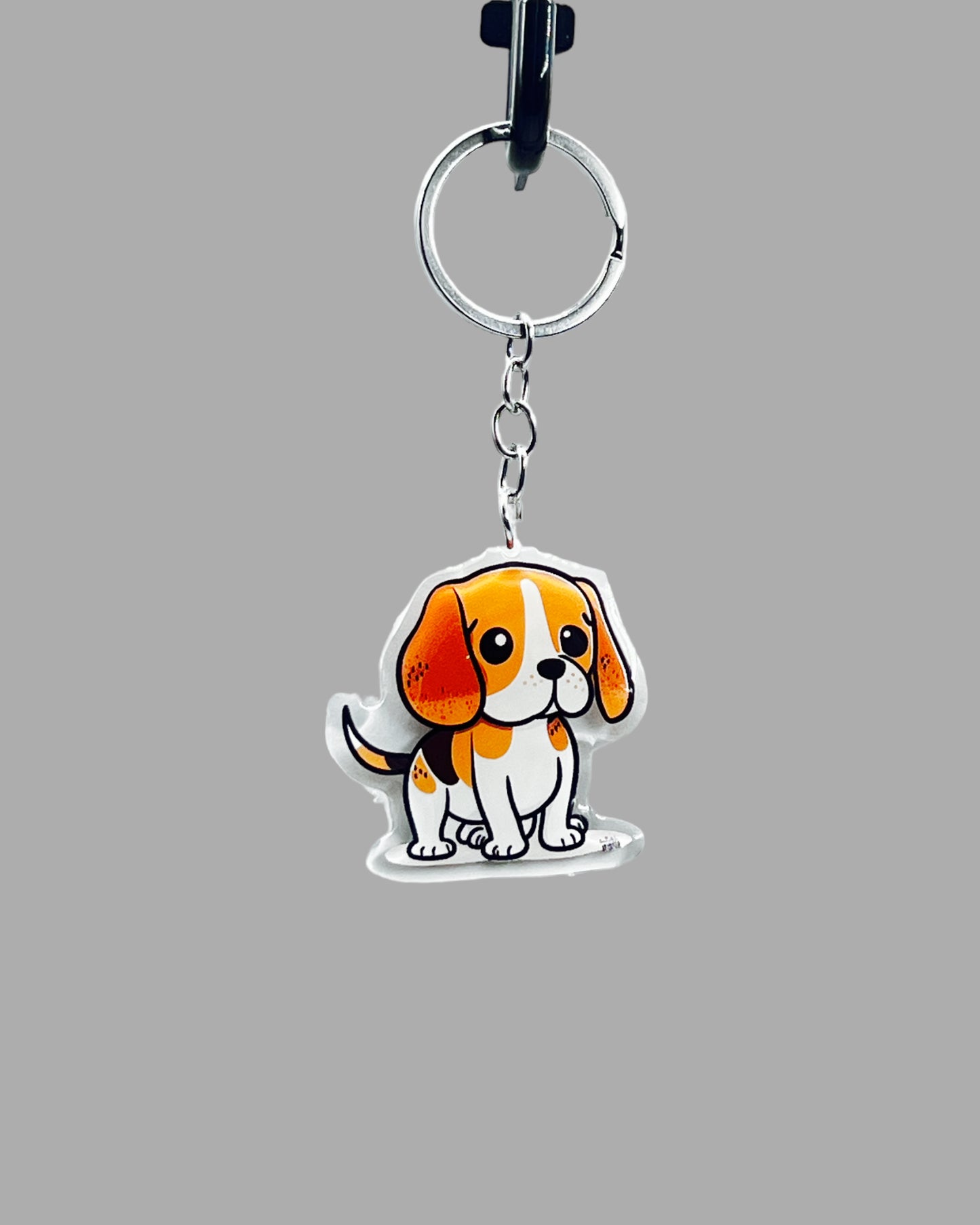 Beagle Dog Acrylic keychain Cute kawaii memorial ornament, pet portrait charm gift backpack photo fob, dad car décor, first day of school