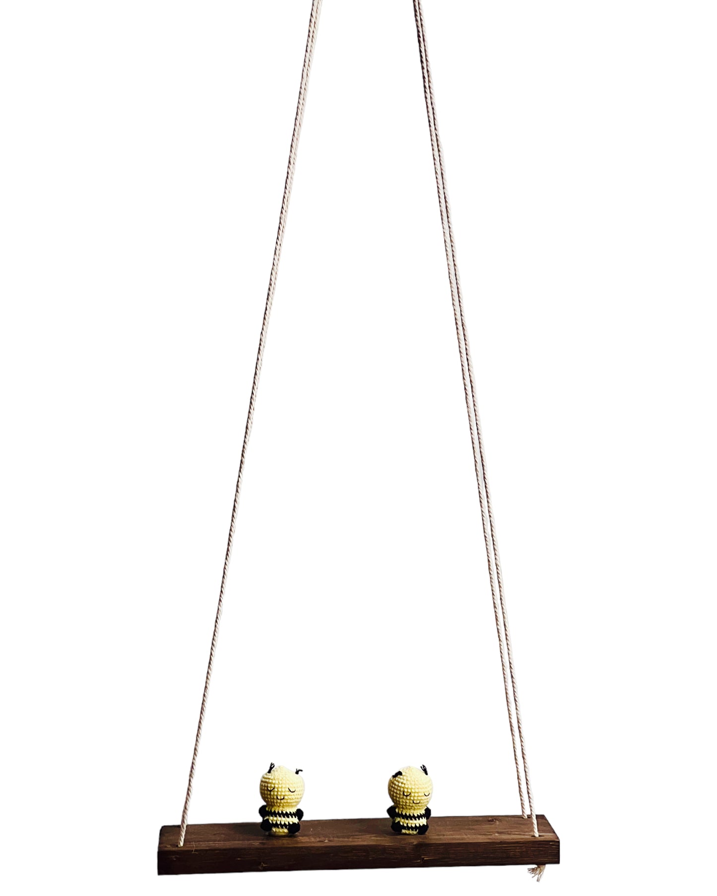 Bees on a swing Hanging Wall Shelf