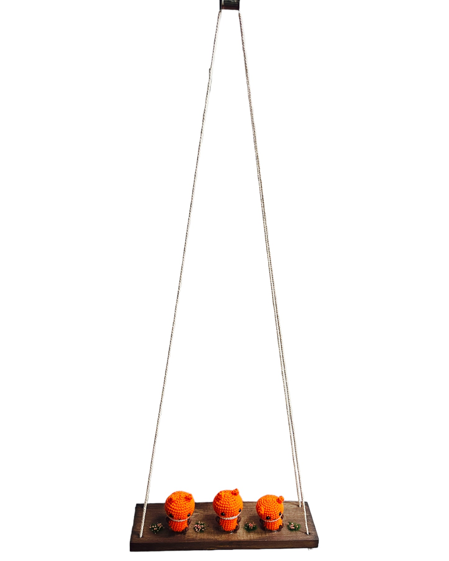 Foxes on a swing Hanging Wall Shelf