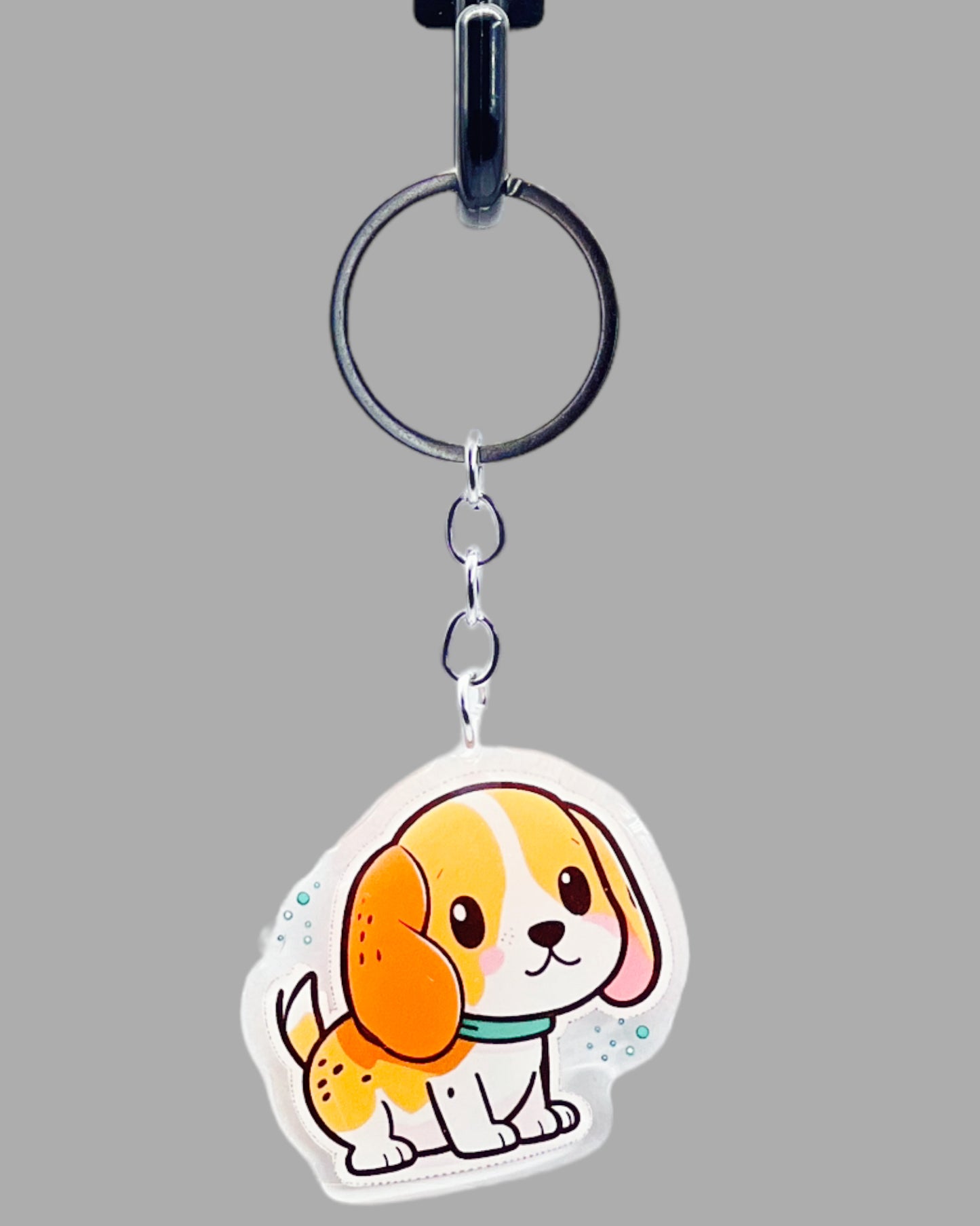 Beagle Dog Acrylic keychain Cute kawaii memorial ornament, pet portrait charm gift backpack photo fob, dad car décor, first day of school
