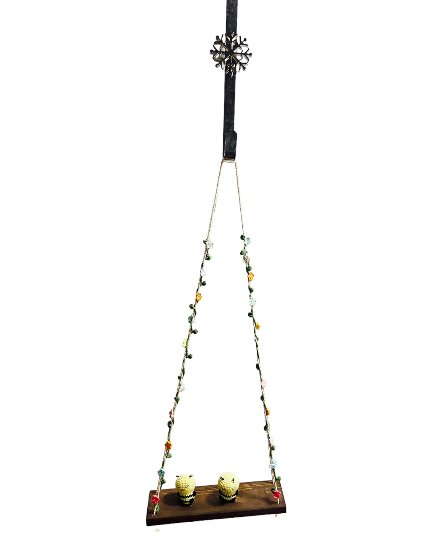 Bees on a swing Hanging Wall Shelf