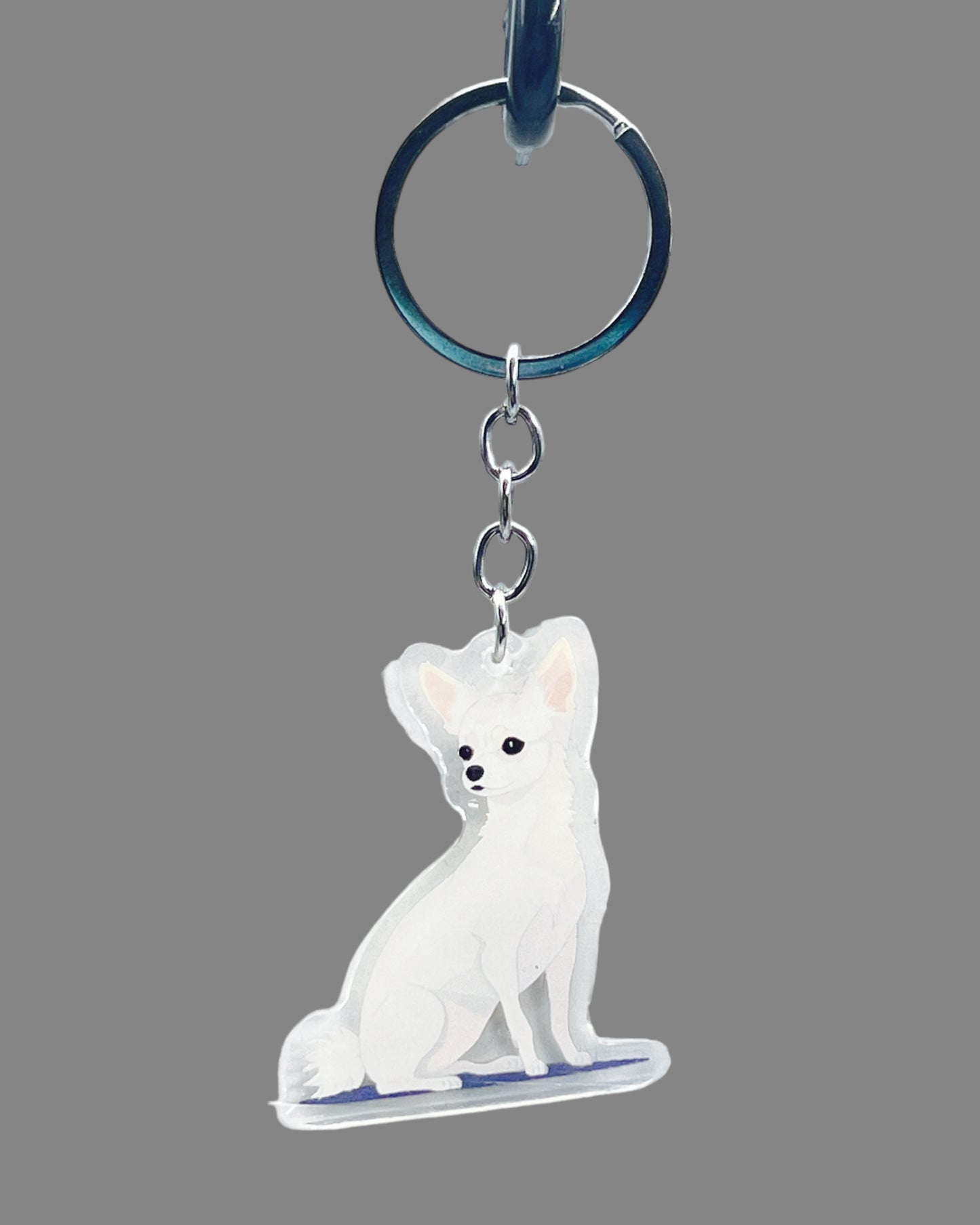 Chihuahua Acrylic Keychain Cute kawaii memorial ornament, pet portrait charm gift backpack fob, dad car décor, dog mom