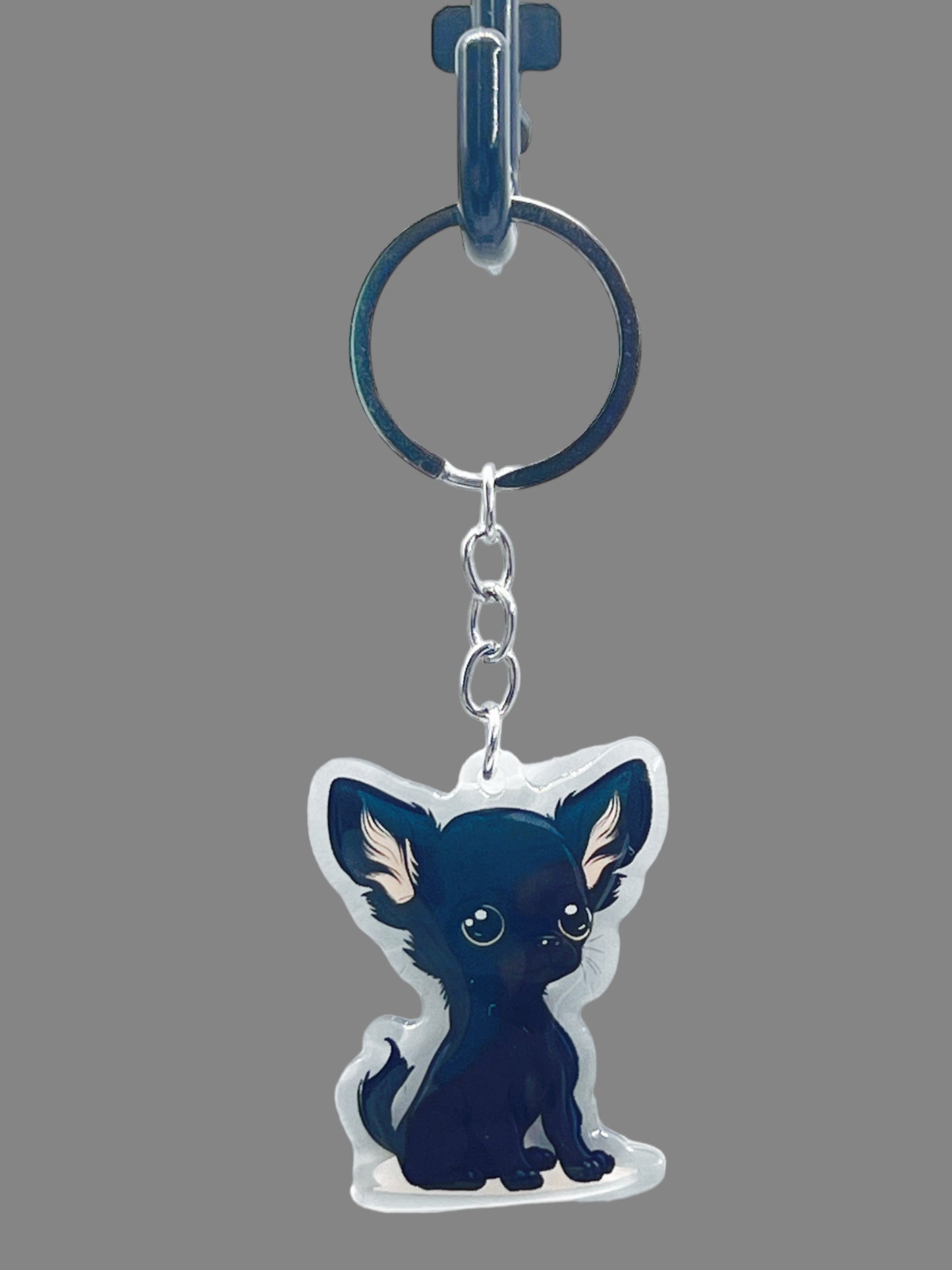 Chihuahua Acrylic Keychain Cute kawaii memorial ornament, pet portrait charm gift backpack fob, dad car décor, dog mom