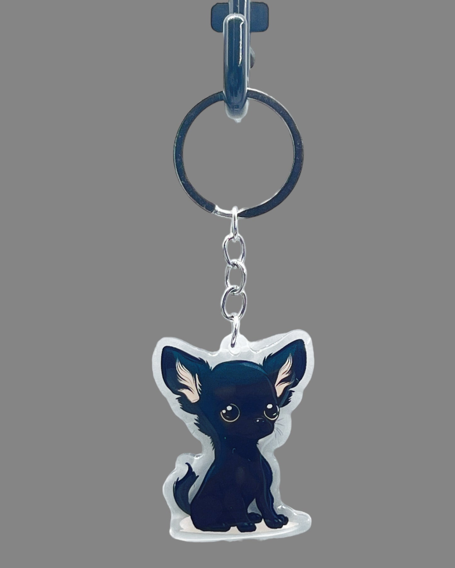 Chihuahua Acrylic Keychain Cute kawaii memorial ornament, pet portrait charm gift backpack fob, dad car décor, dog mom