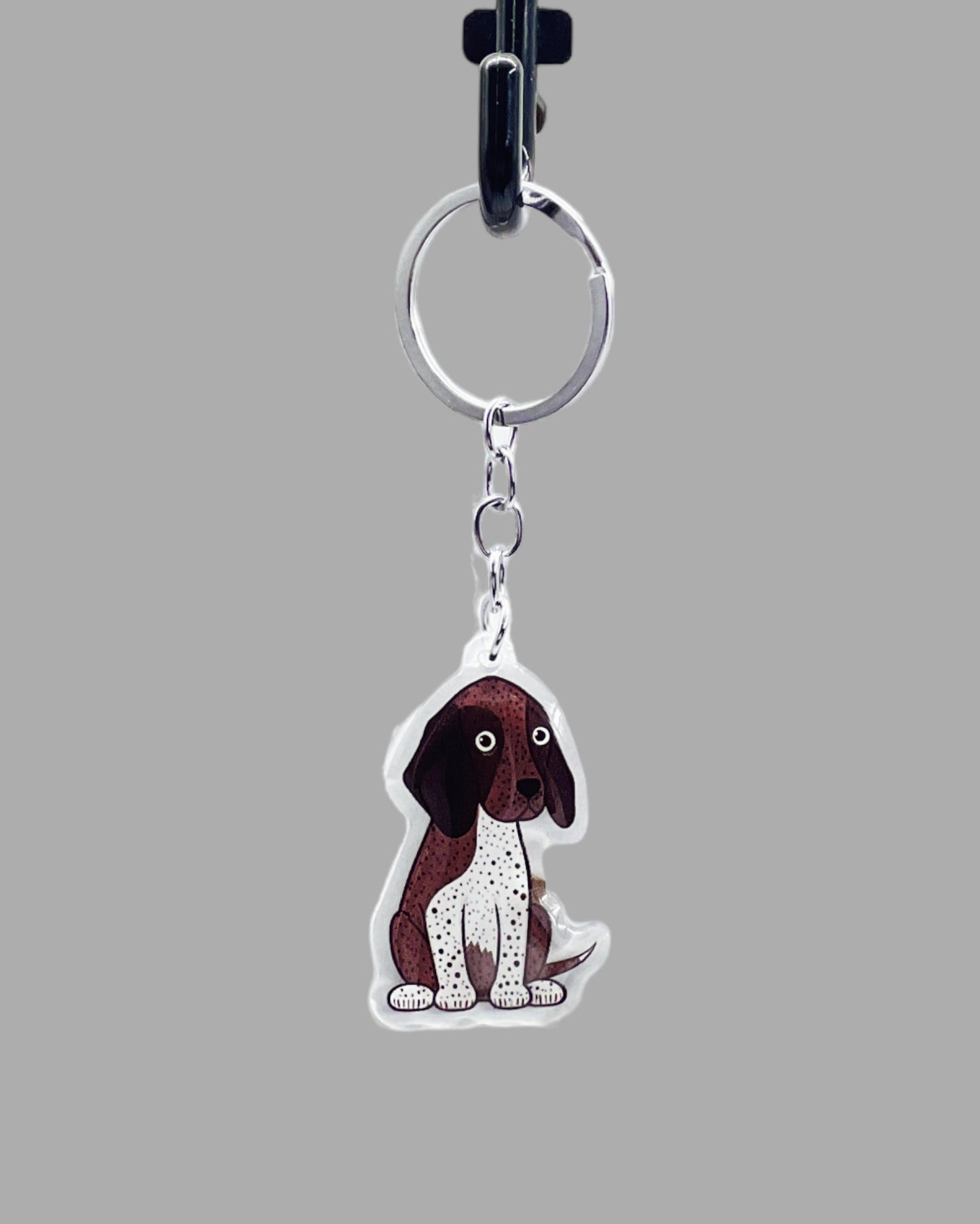 German Shorthaired Pointer Dog Acrylic Keychain, Cute kawaii memorial ornament, pet portrait charm gift backpack fob, dad car décor, dog mom gift