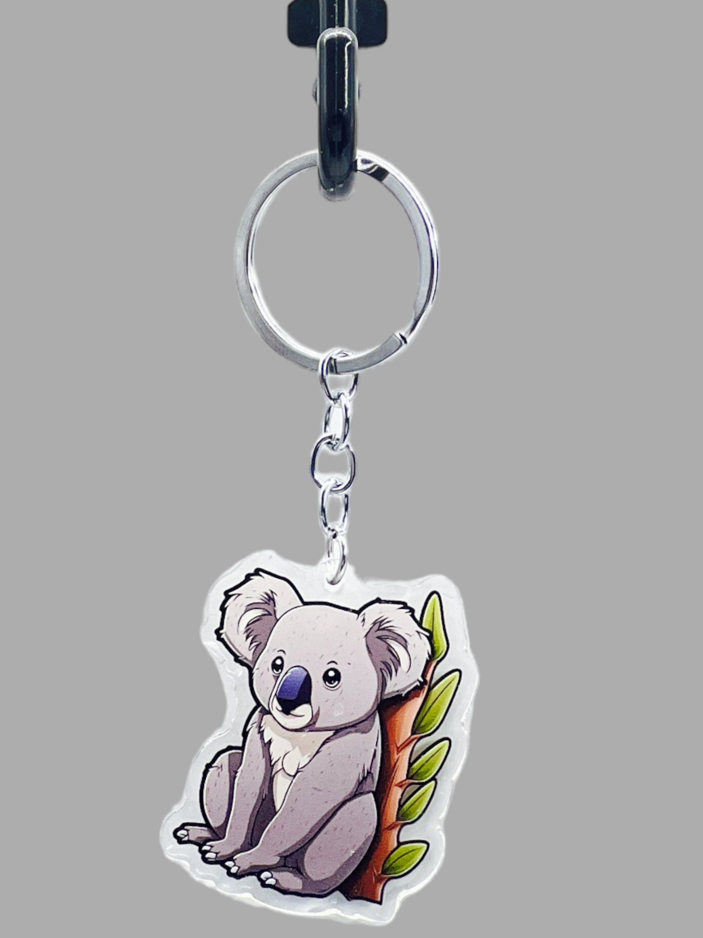 Koala Bear Acrylic Keychain, Wildlife Cute kawaii memorial ornament, pet portrait charm gift backpack fob, dad car décor, first day of school gift