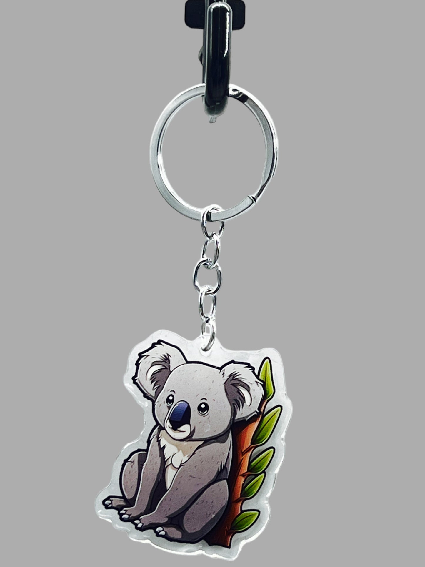Koala Bear Acrylic Keychain, Wildlife Cute kawaii memorial ornament, pet portrait charm gift backpack fob, dad car décor, first day of school gift
