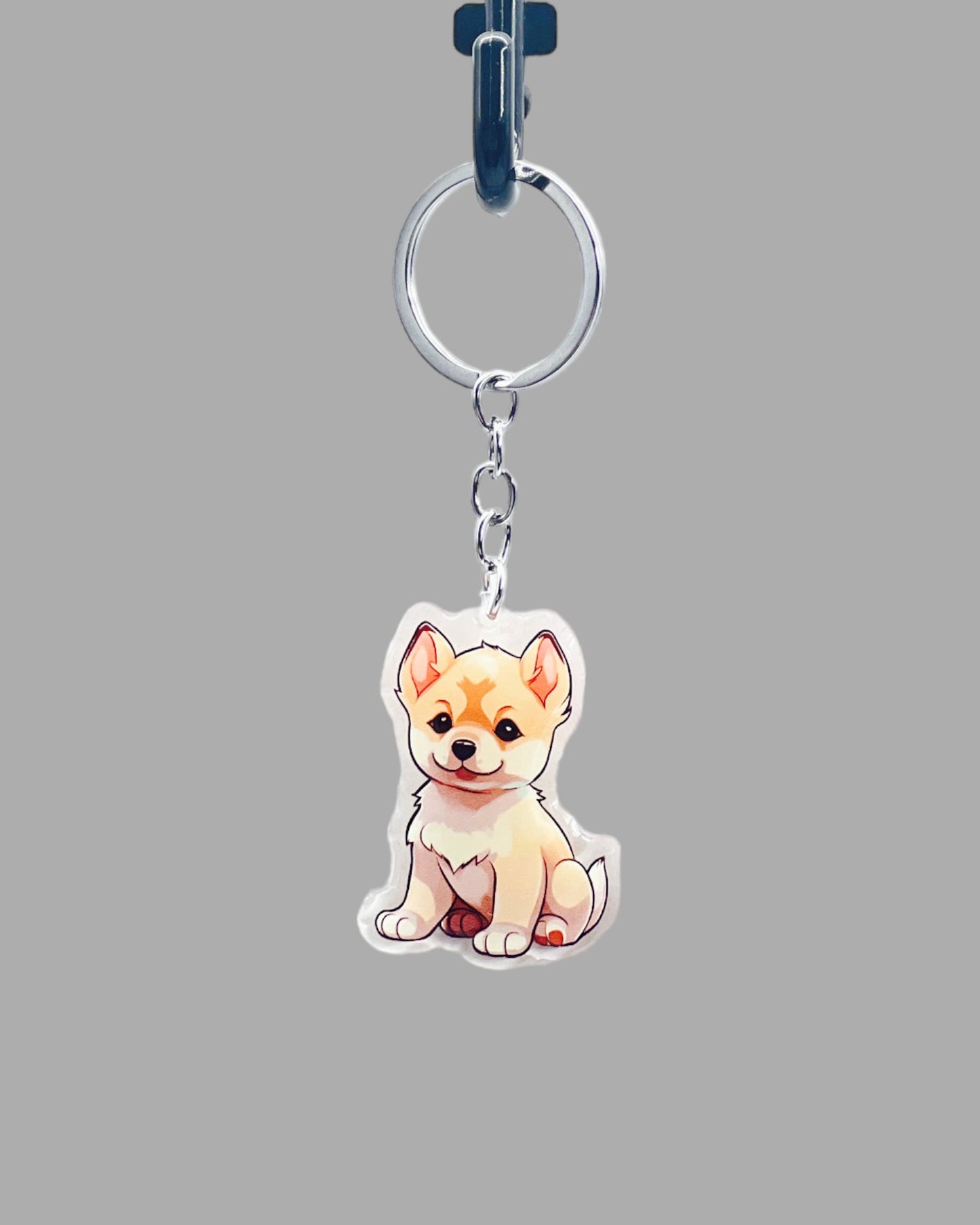 Hokkaido Dog Acrylic Keychain, Cute kawaii memorial ornament, pet portrait charm gift, backpack fob, dad car décor, dog mom gift